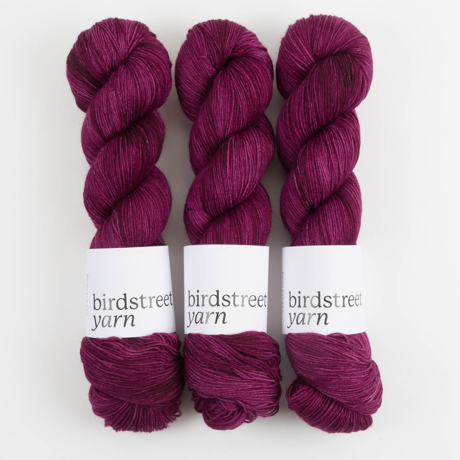 Birdstreet Yarn BIRDSTREET BFL - BEAUJOLAIS BFL Wool Blue Faced Leicester Nylon Fingering fuchsia Yarn