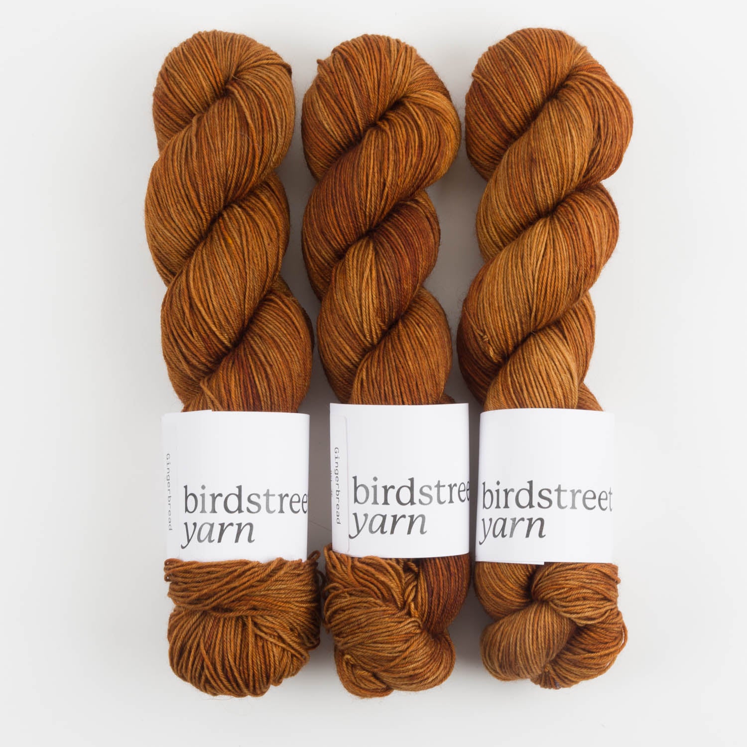 Birdstreet Yarn BIRDSTREET BFL - GINGERBREAD BFL Wool Blue Faced Leicester Nylon Fingering brown Yarn