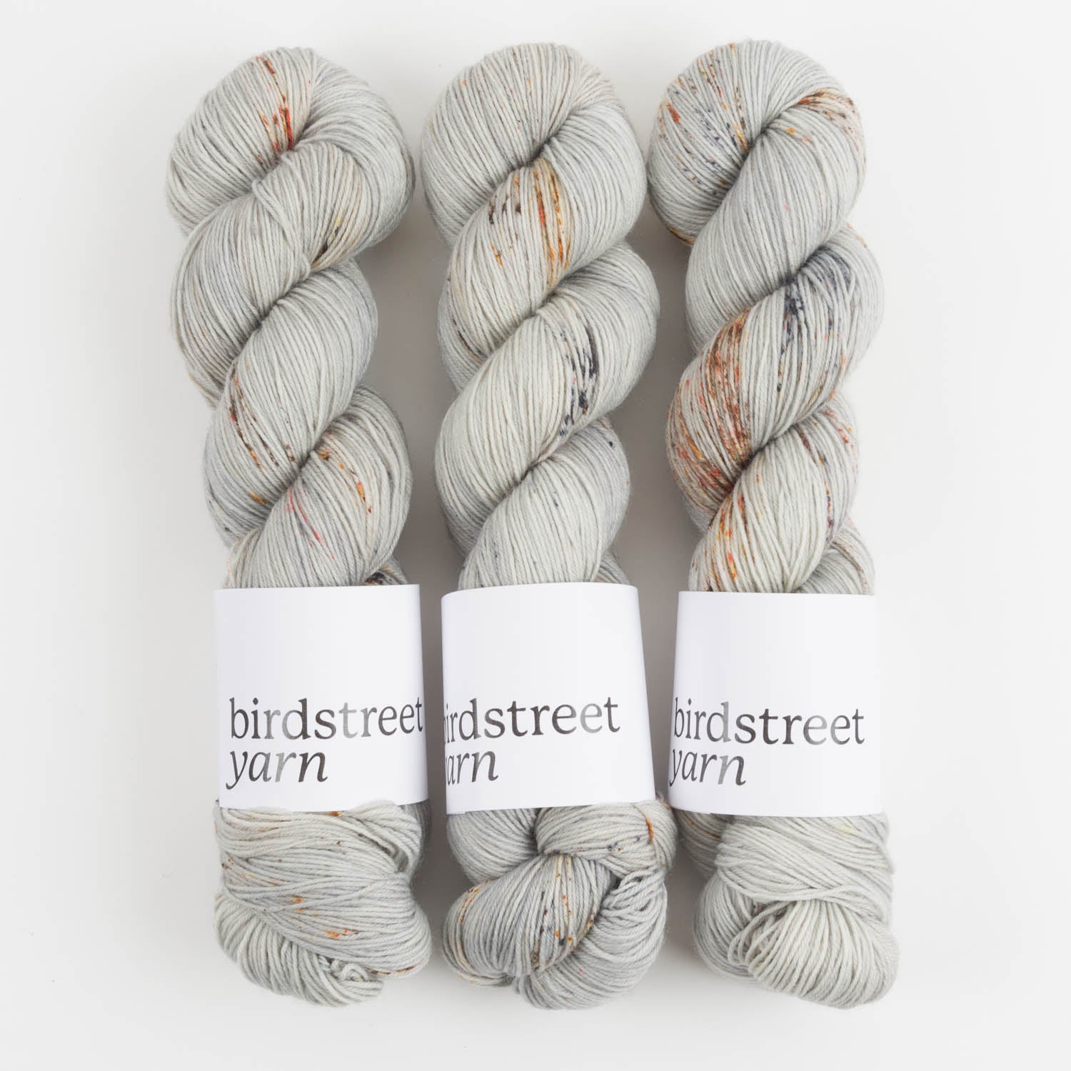 Birdstreet Yarn BIRDSTREET BFL - JUST RUST BFL Wool Blue Faced Leicester Nylon Fingering grey Yarn