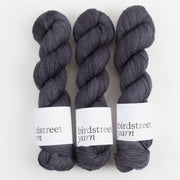 Birdstreet Yarn BIRDSTREET BFL - STONEWASH BFL Wool Blue Faced Leicester Nylon Fingering grey Yarn
