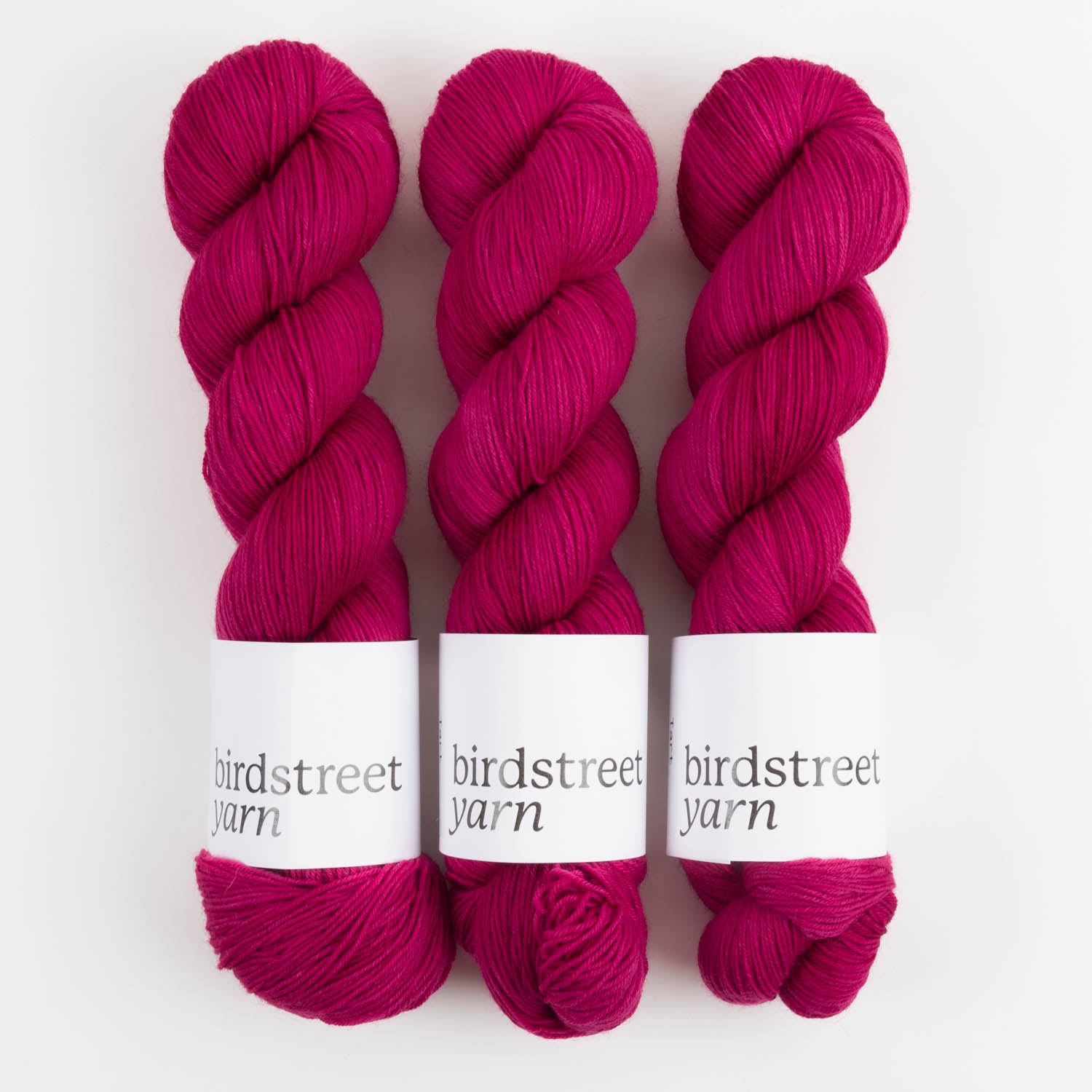 Birdstreet Yarn BIRDSTREET BFL - TART BFL Wool Blue Faced Leicester Nylon Fingering fuchsia pink Yarn