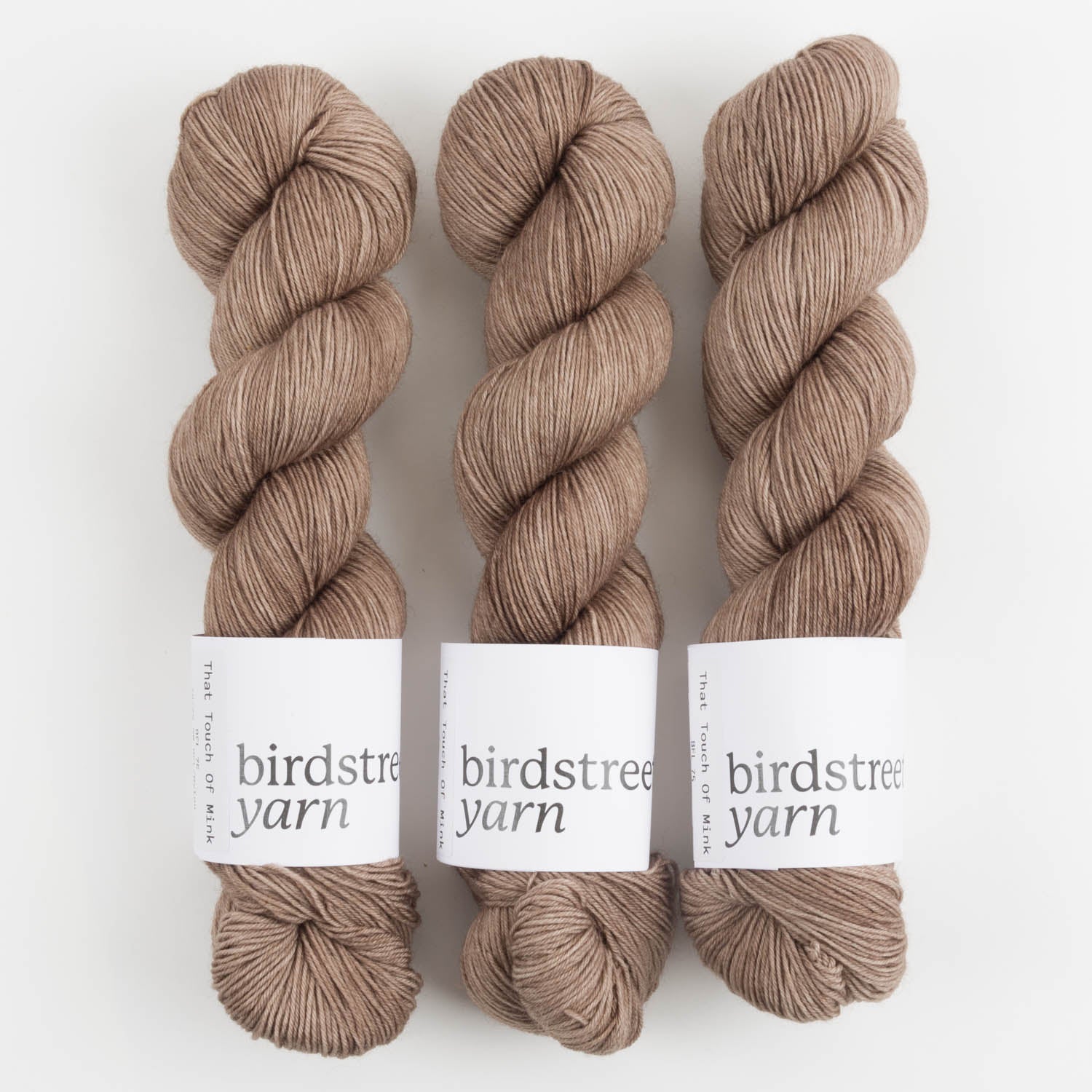 Birdstreet Yarn BIRDSTREET BFL - THAT TOUCH OF MINK BFL Wool Blue Faced Leicester Nylon Fingering beige brown Yarn