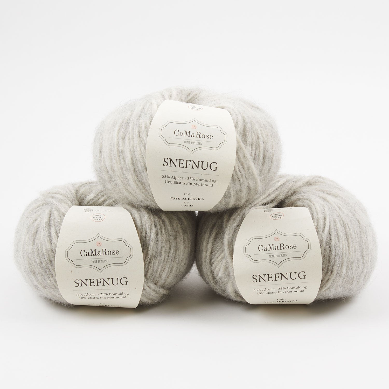 CaMaRose SNEFNUG - ASKEGRÅ Alpaca Cotton Merino wool Aran grey Yarn