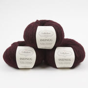 CaMaRose SNEFNUG - BORDEAUX Alpaca Cotton Merino wool Aran red Yarn