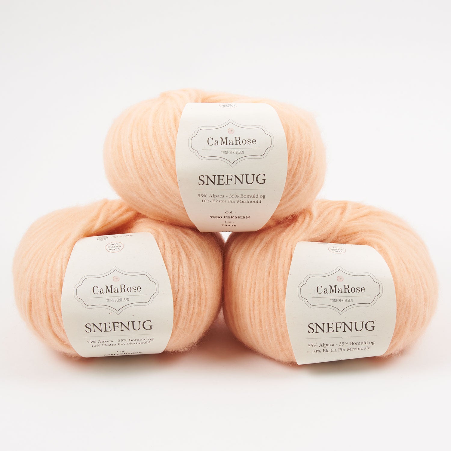 CaMaRose SNEFNUG - FERSKEN Alpaca Cotton Merino wool Aran peach Yarn
