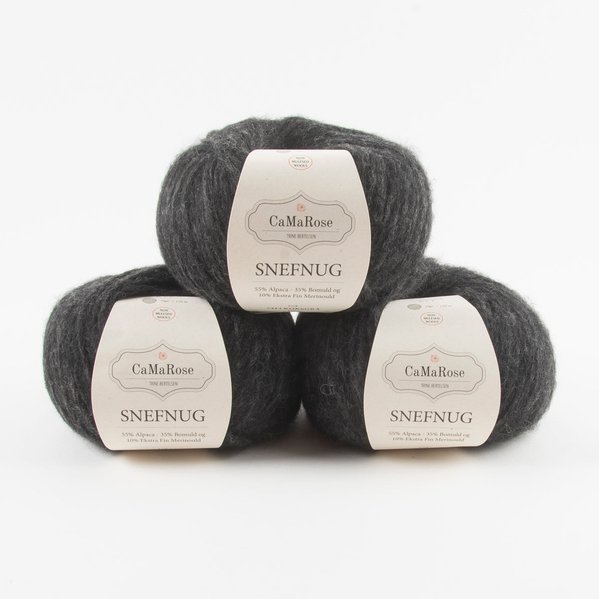 CaMaRose SNEFNUG - KOKSGRÅ Alpaca Cotton Merino wool Aran grey Yarn