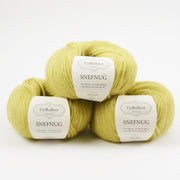 CaMaRose SNEFNUG - LIME Alpaca Cotton Merino wool Aran yellow green Yarn