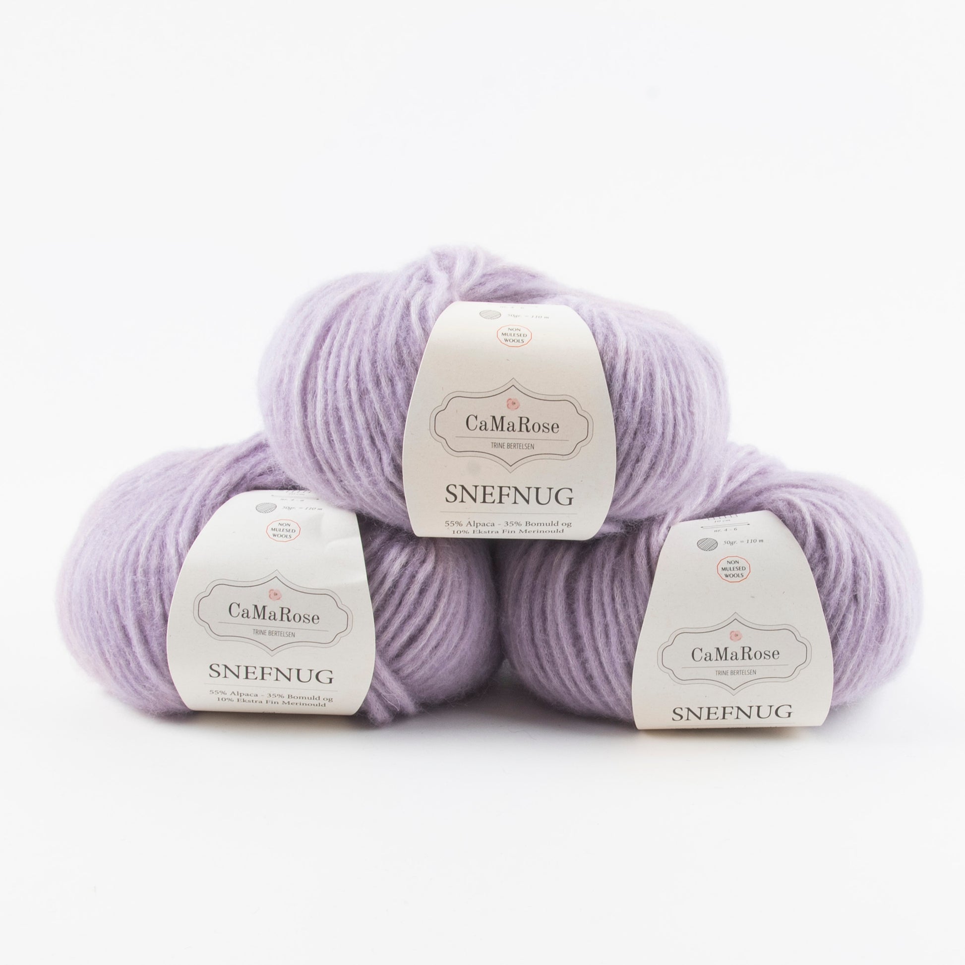 CaMaRose SNEFNUG - LYSE LILLA Alpaca Cotton Merino wool Aran purple Yarn
