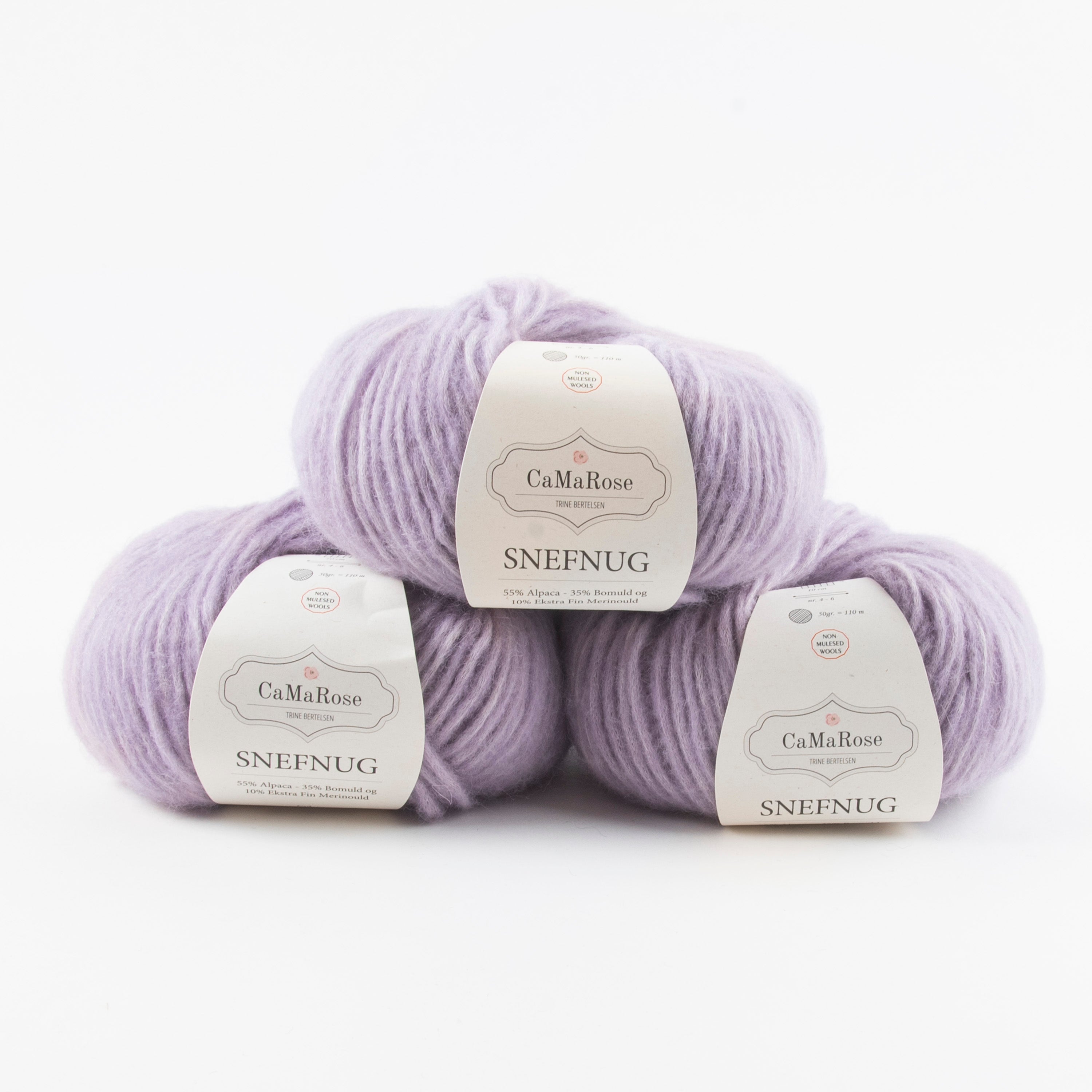 CaMaRose SNEFNUG - LYSE LILLA Alpaca Cotton Merino wool Aran purple Yarn