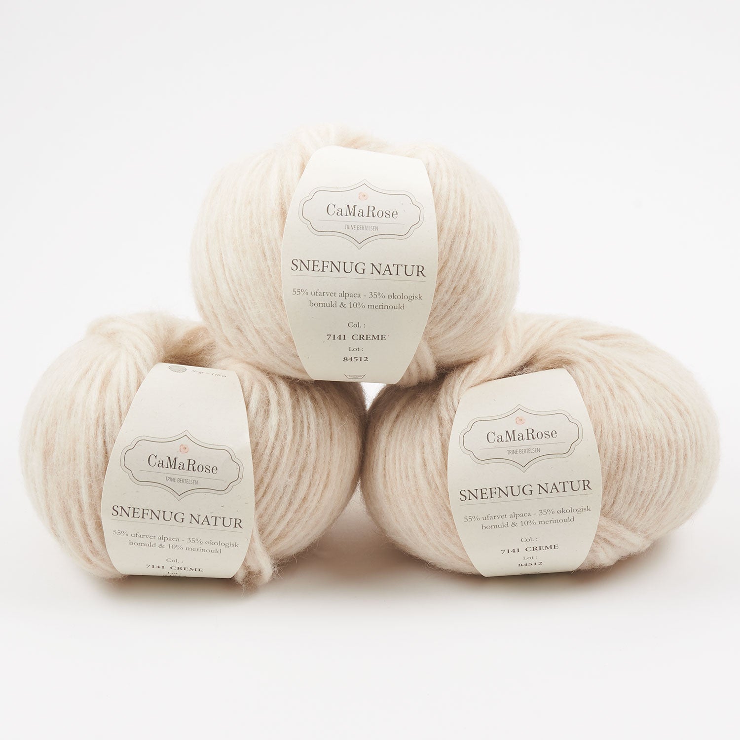 CaMaRose SNEFNUG NATUR - CREME Alpaca Cotton Merino wool Aran beige Yarn