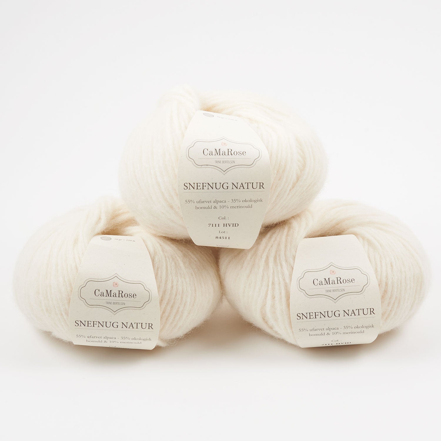 CaMaRose SNEFNUG NATUR - HVID Alpaca Cotton Merino wool Aran white Yarn