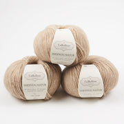 CaMaRose SNEFNUG NATUR - LATTE Alpaca Cotton Merino wool Aran beige Yarn
