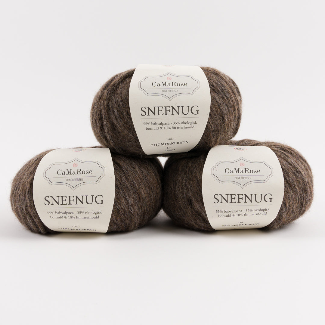 CaMaRose SNEFNUG - MØRKEBRUN Alpaca Cotton Merino wool Aran brown Yarn