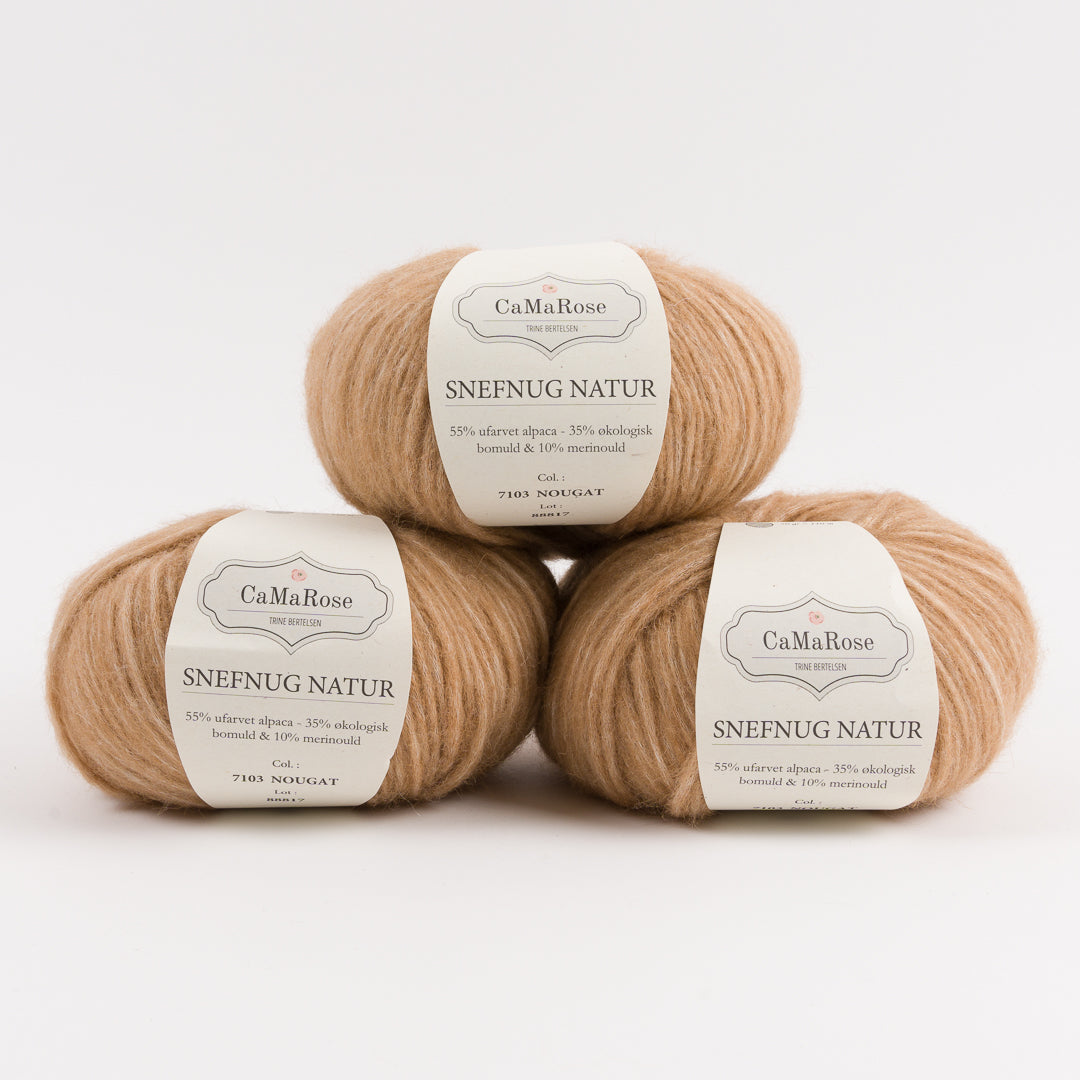 CaMaRose SNEFNUG NATUR - NOUGAT Alpaca Cotton Merino wool Aran brown Yarn