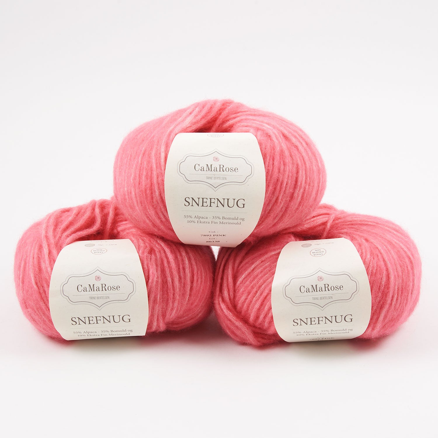 CaMaRose SNEFNUG - PINK Alpaca Cotton Merino wool Aran pink Yarn