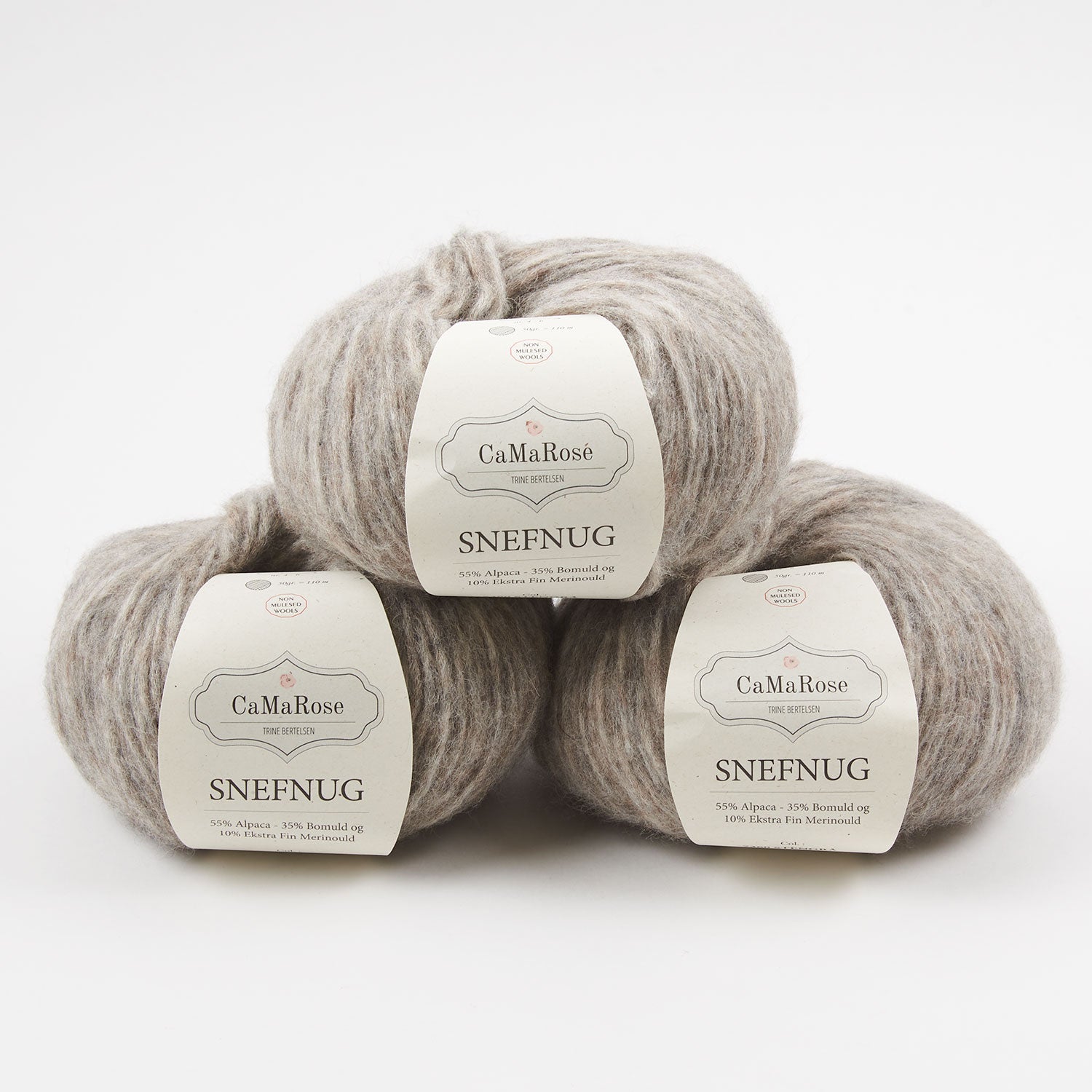 CaMaRose SNEFNUG - STENGRÅ Alpaca Cotton Merino wool Aran grey Yarn