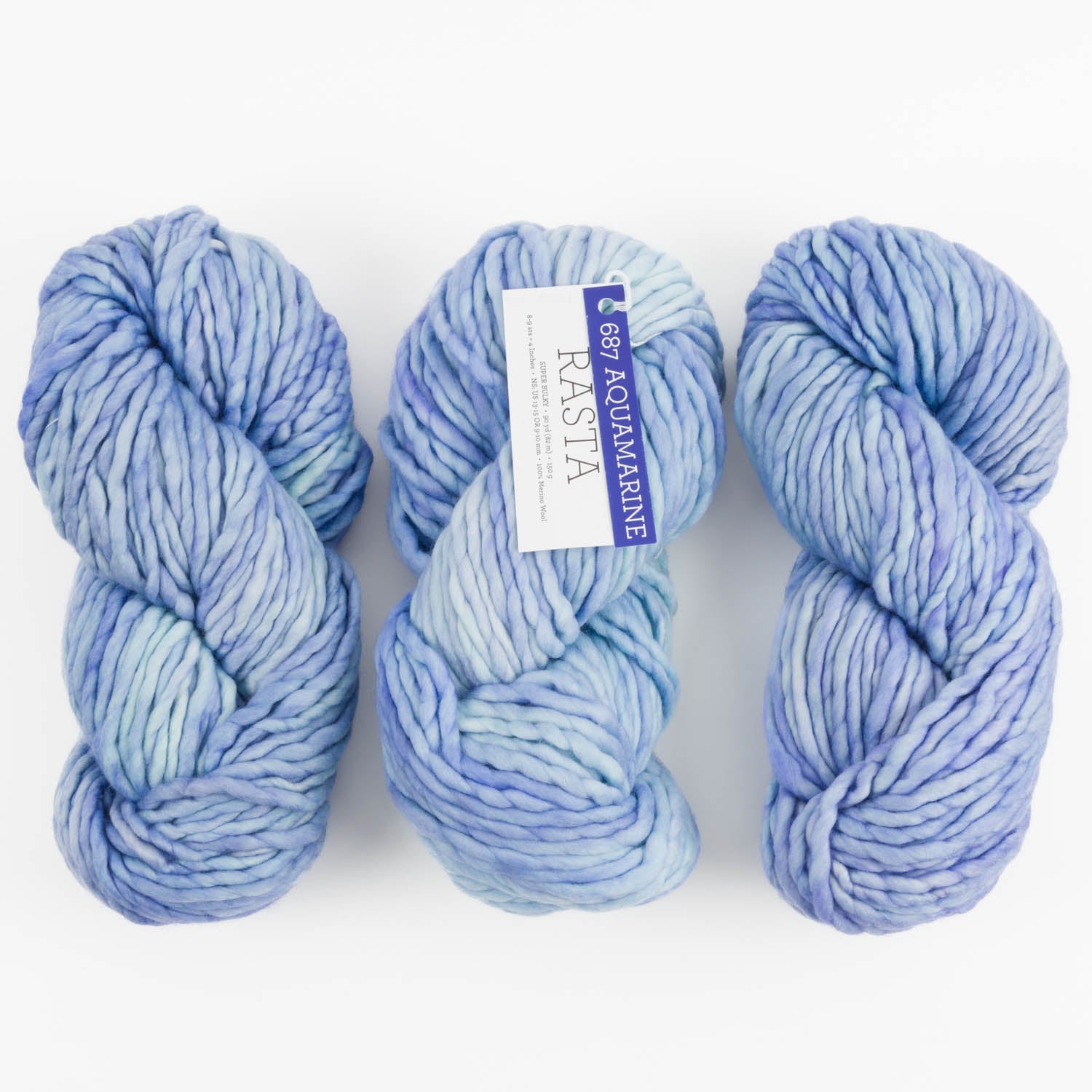 Malabrigo RASTA - AQUAMARINE Merino wool Chunky blue Yarn