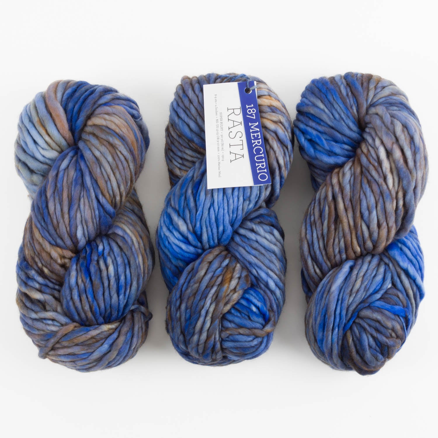 Malabrigo RASTA - MERCURIO Merino wool Chunky blue Yarn