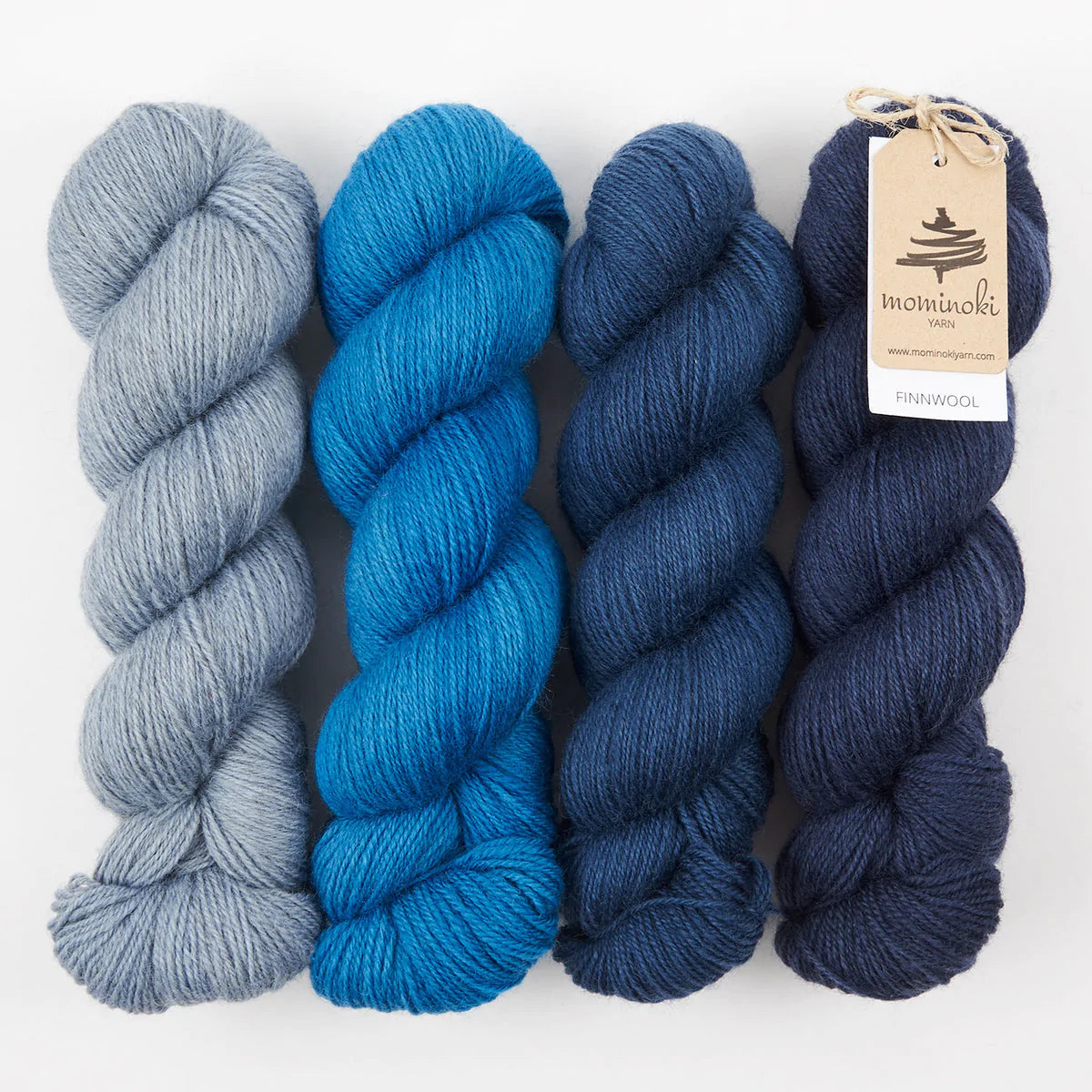 Mominoki Yarn STEEL NAVY Wool Fingering Quick Kits
