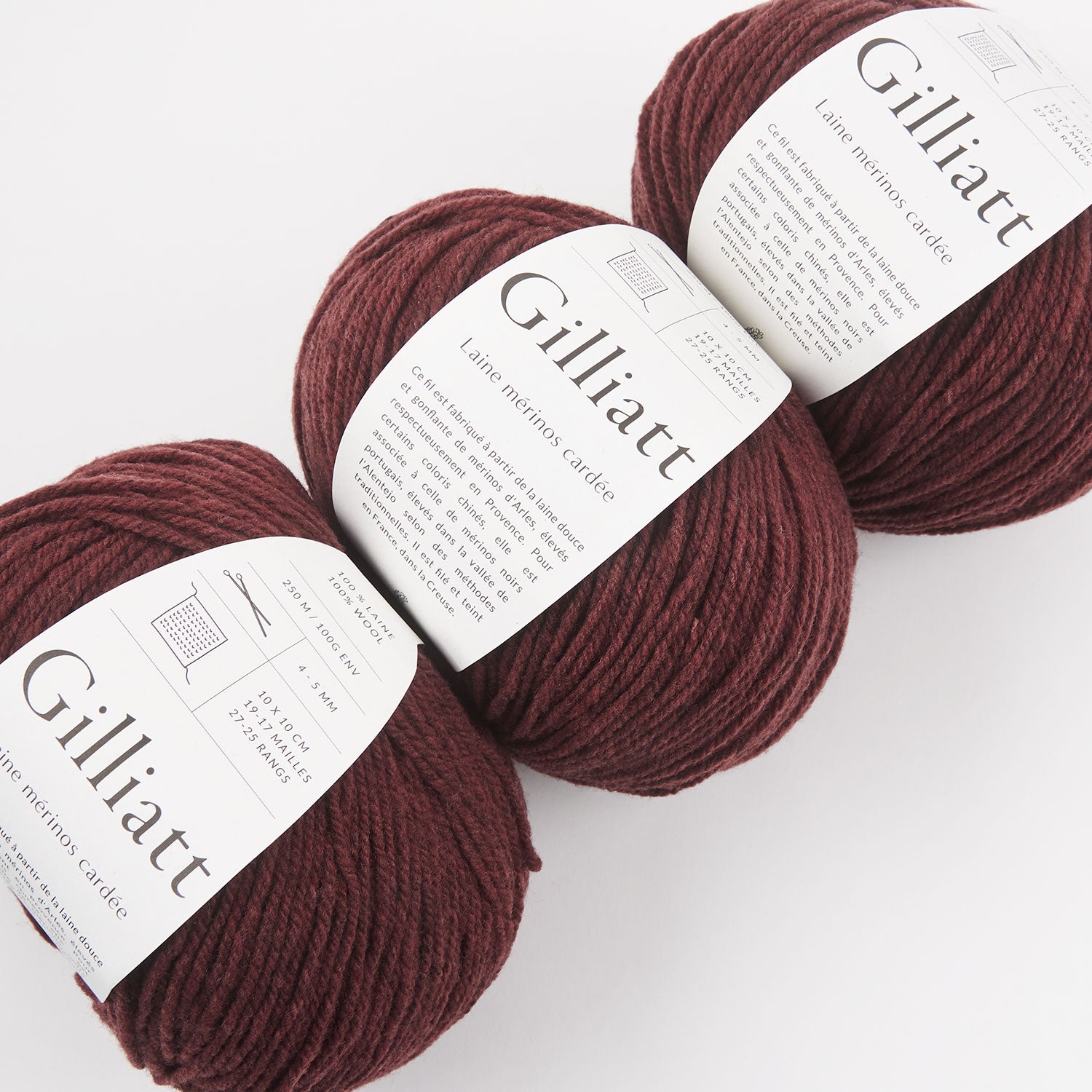 De Rerum Natura GILLIATT - AMARANTE Merino wool Worsted red Yarn