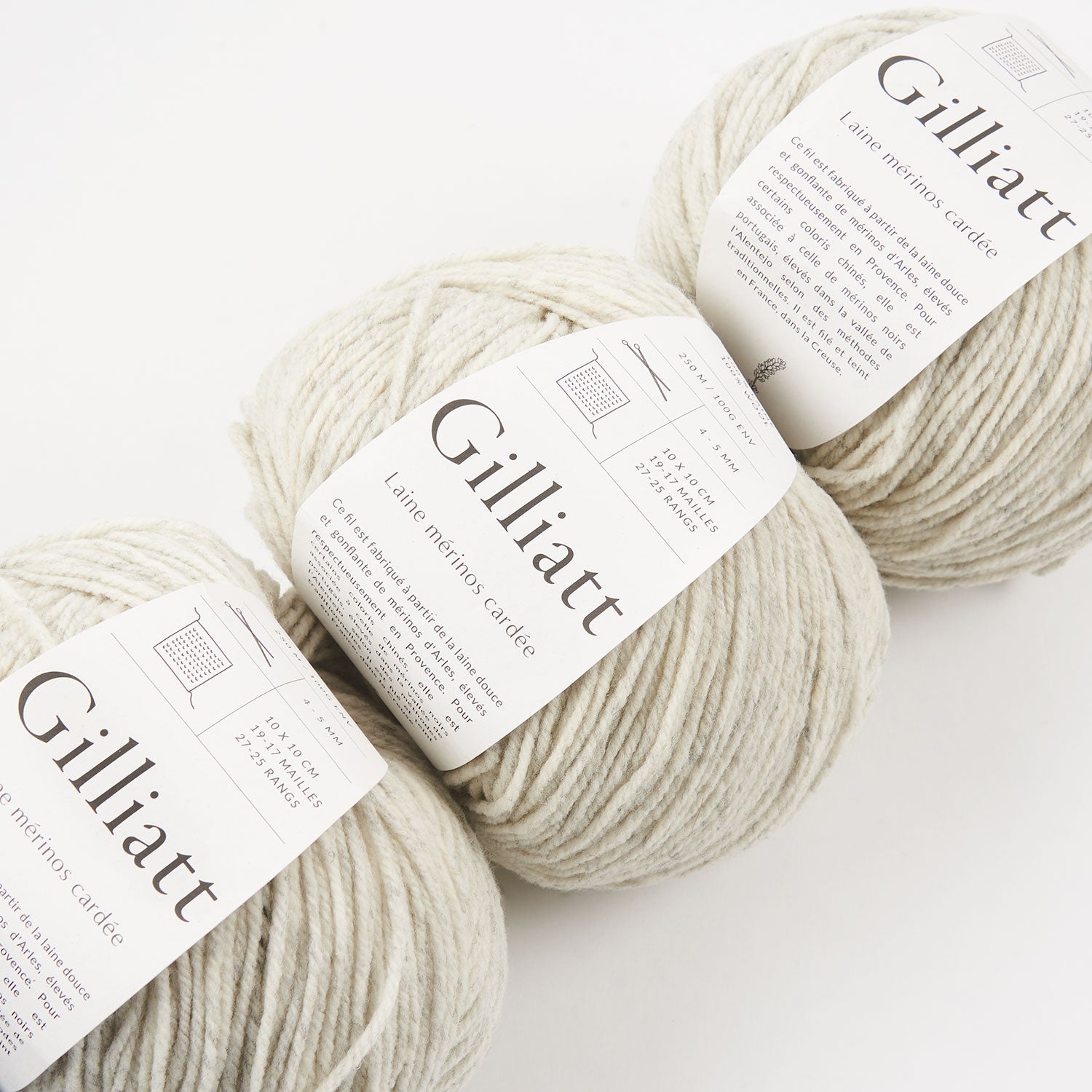De Rerum Natura GILLIATT - BOULEAU Merino wool Worsted white grey Yarn