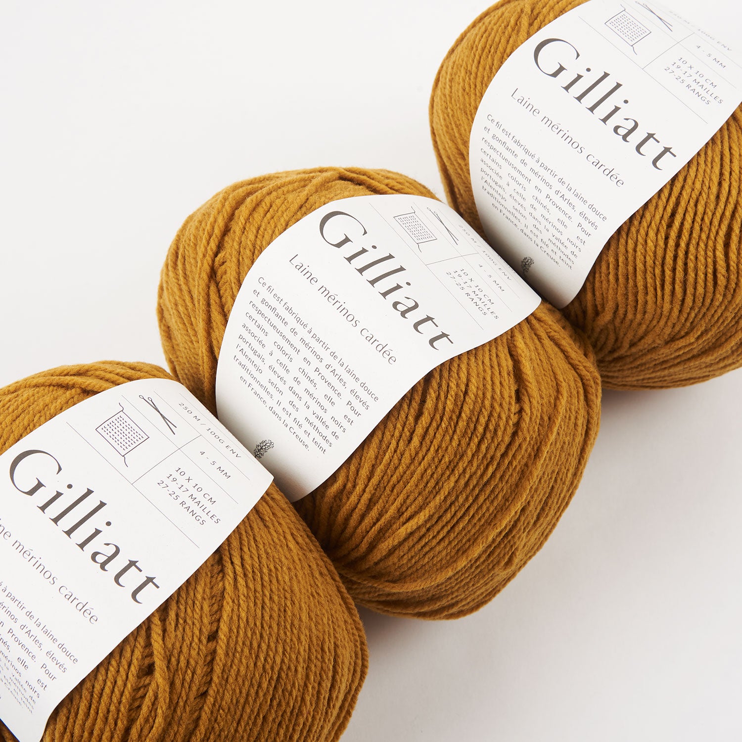 De Rerum Natura GILLIATT - DORÉ Merino wool Worsted yellow brown Yarn