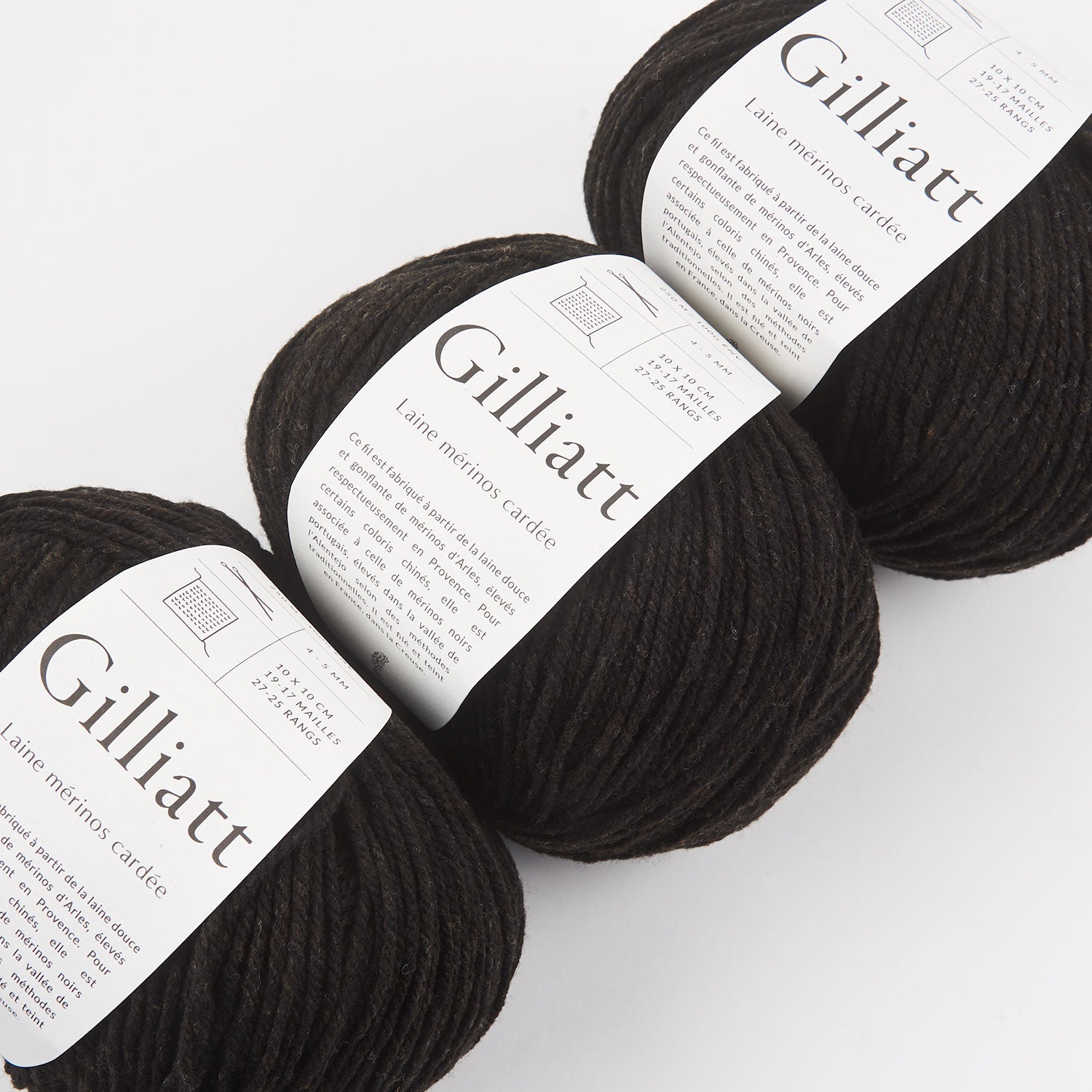 De Rerum Natura GILLIATT - EBÈNE Merino wool Worsted black Yarn