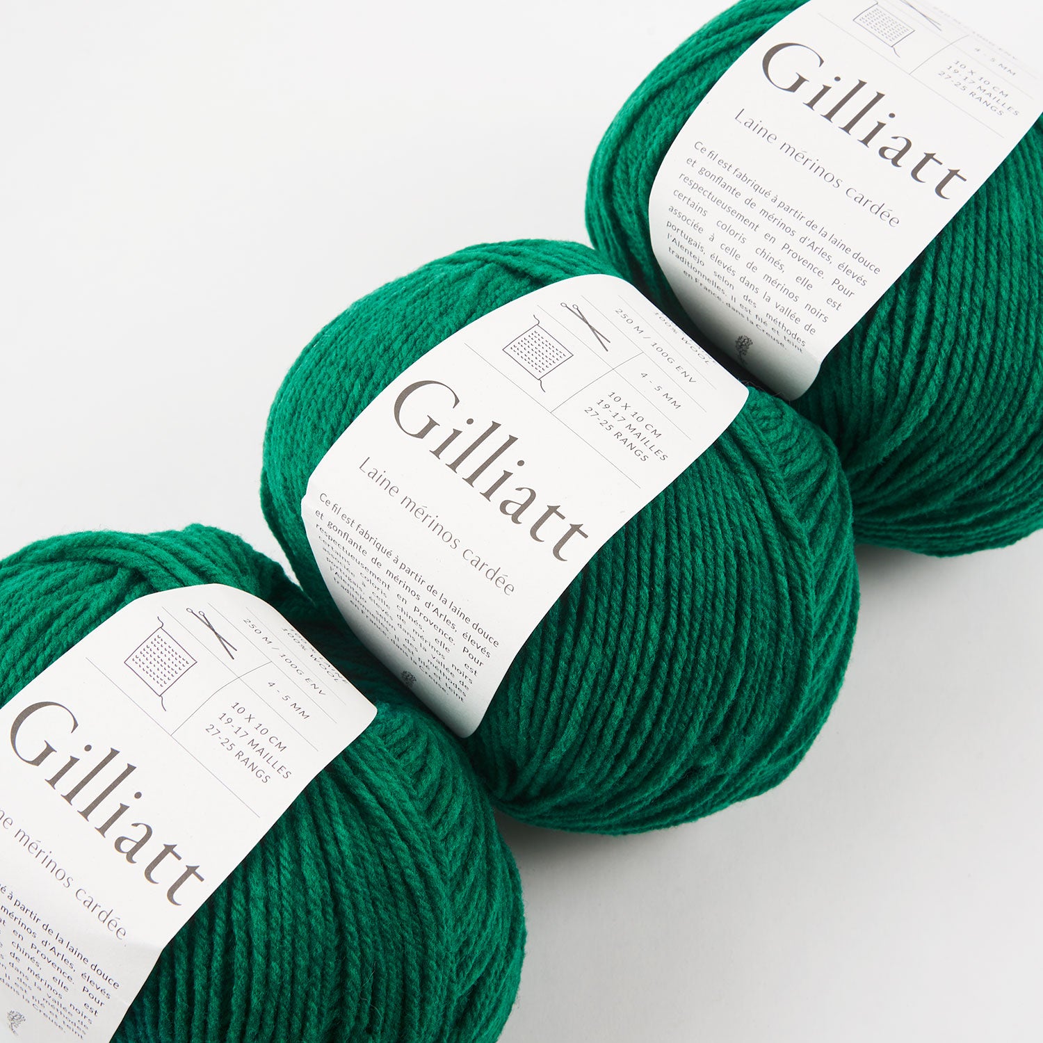 De Rerum Natura GILLIATT - EMERAUDE Merino wool Worsted green Yarn