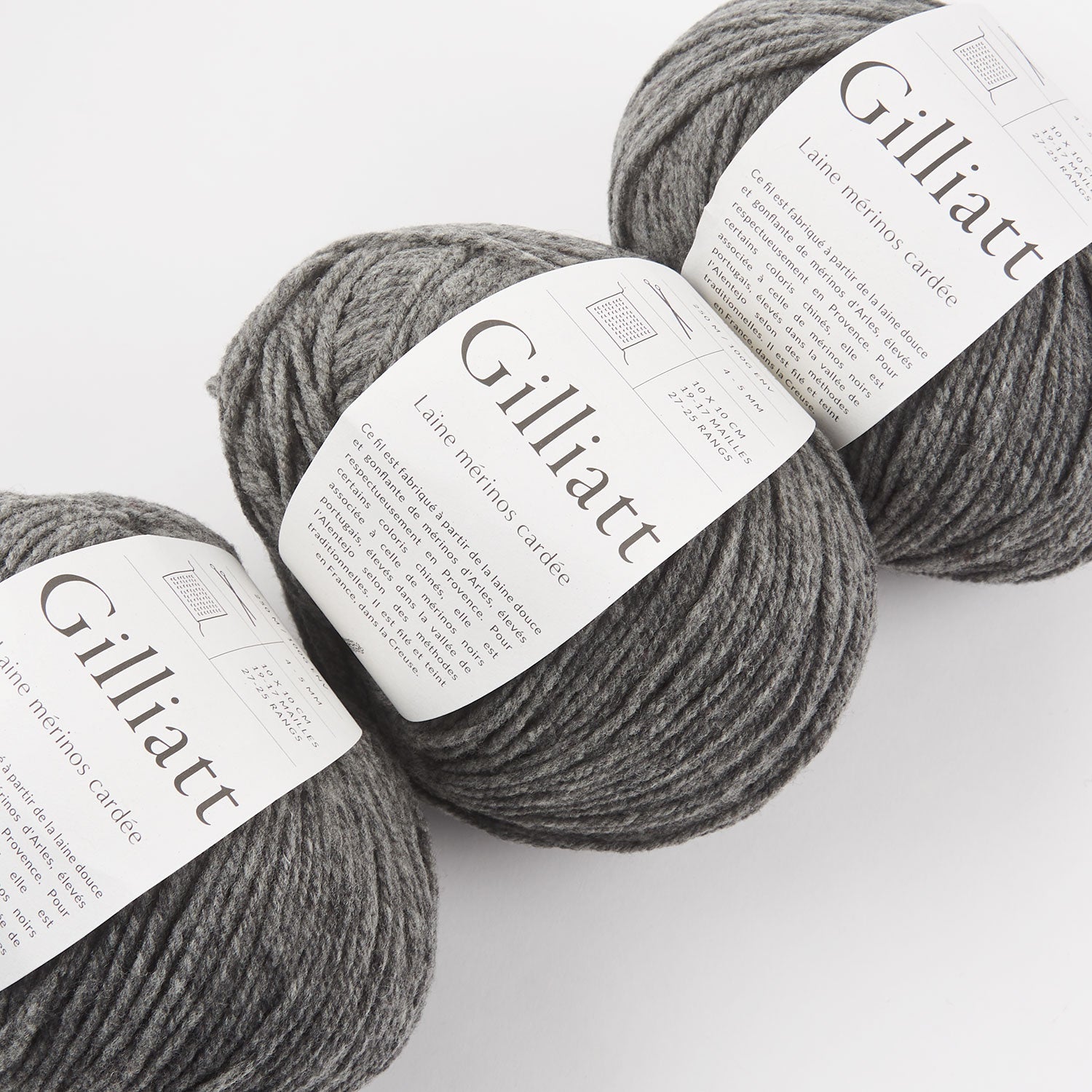 De Rerum Natura GILLIATT - GRANIT Merino wool Worsted grey Yarn