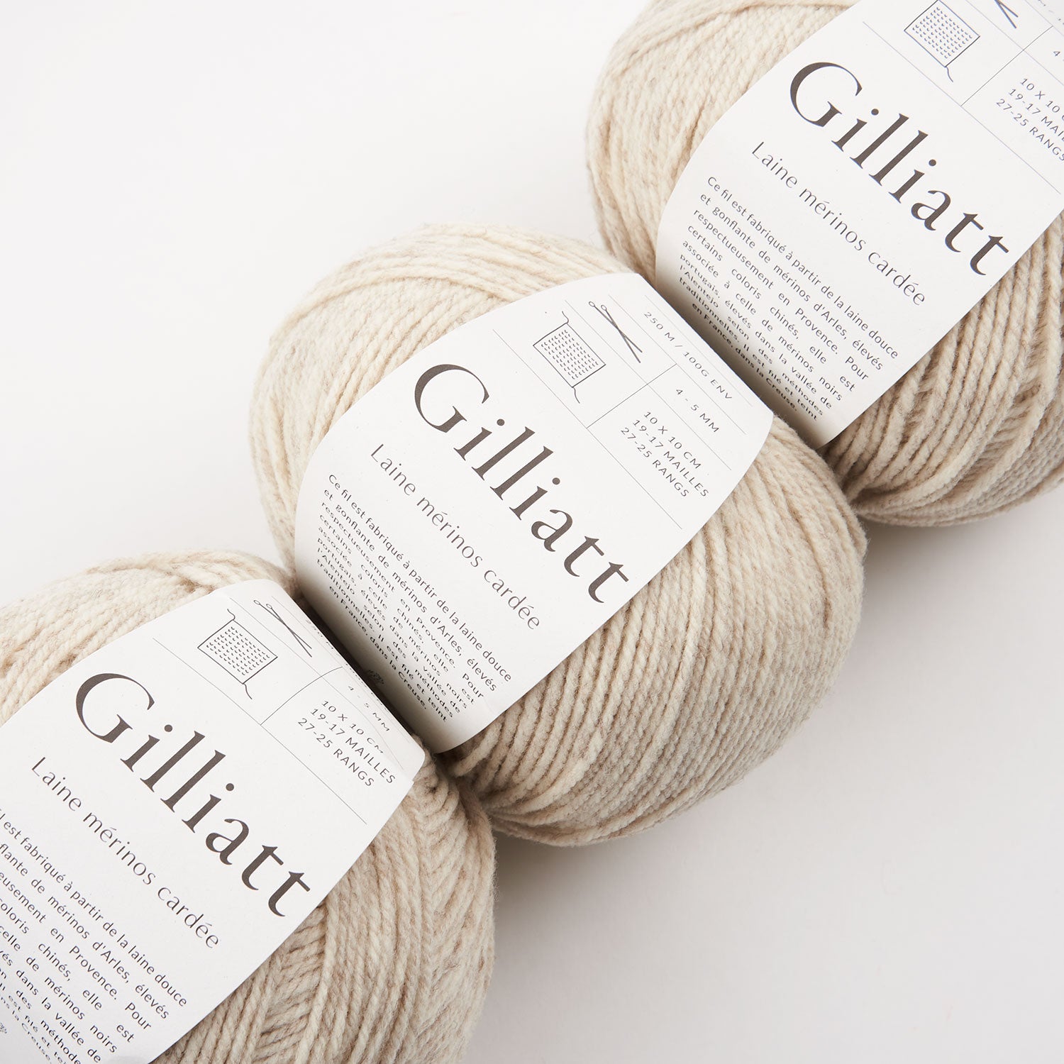 De Rerum Natura GILLIATT - POIVRE BLANC Merino wool Worsted white beige Yarn