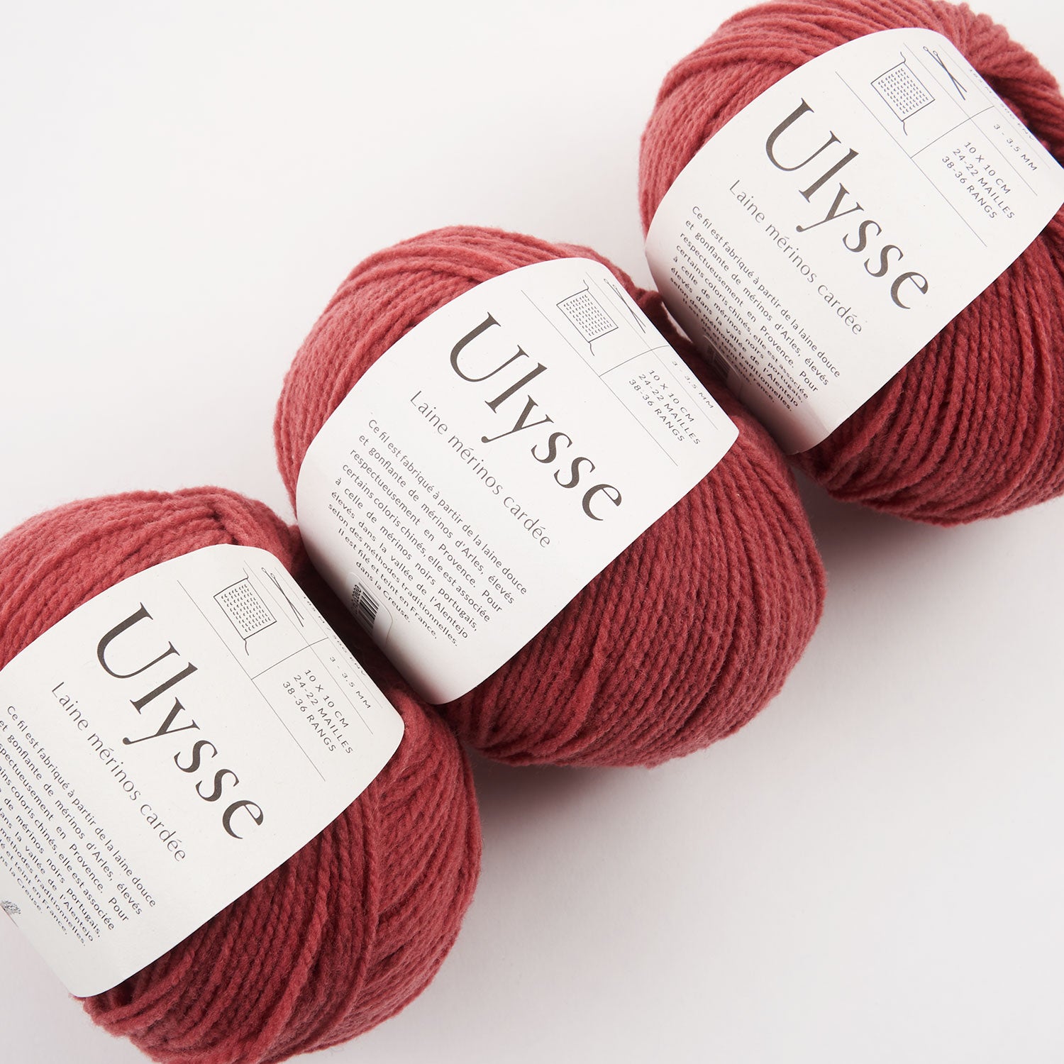 De Rerum Natura ULYSSE - BOIS DE ROSE Merino wool Sport red Yarn