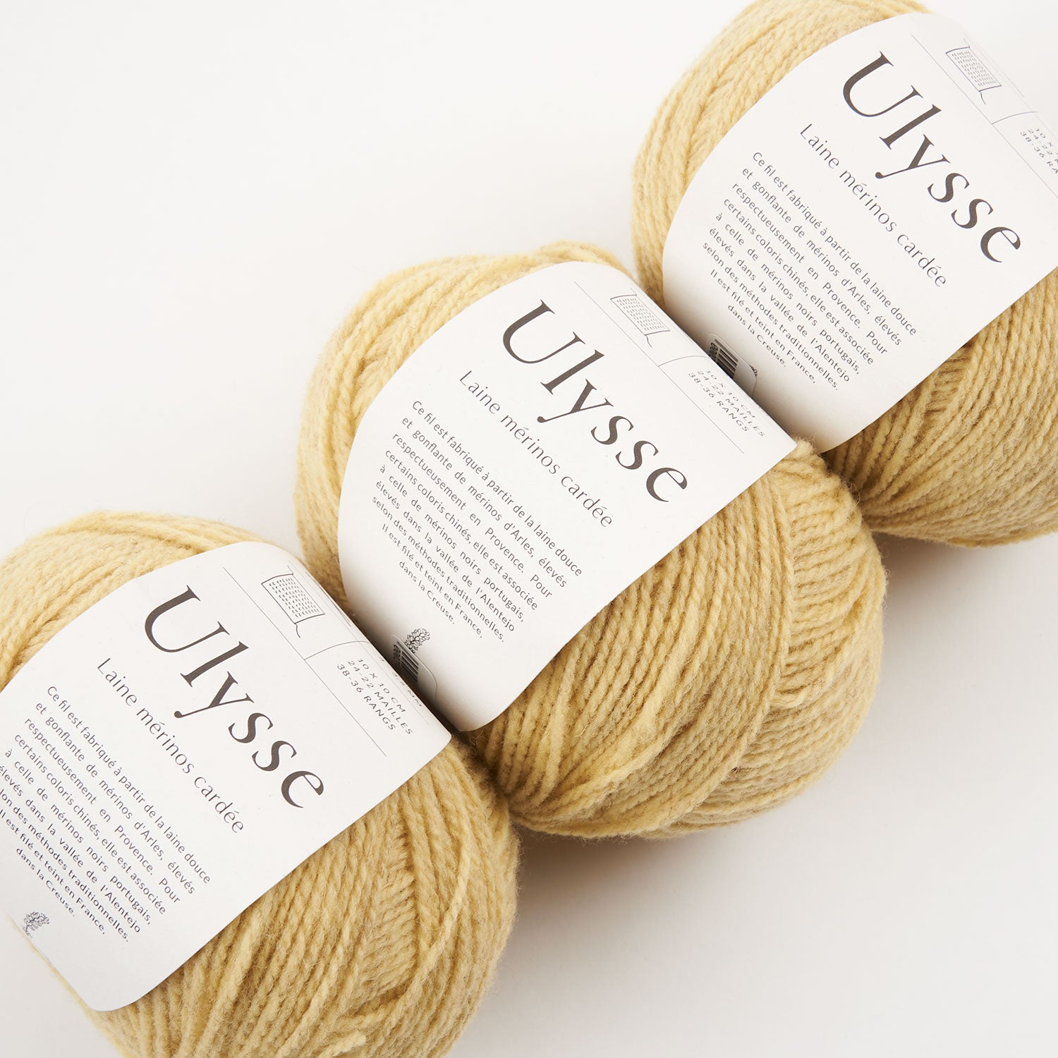 De Rerum Natura ULYSSE - CRÈME ANGLAISE Merino wool Sport yellow Yarn