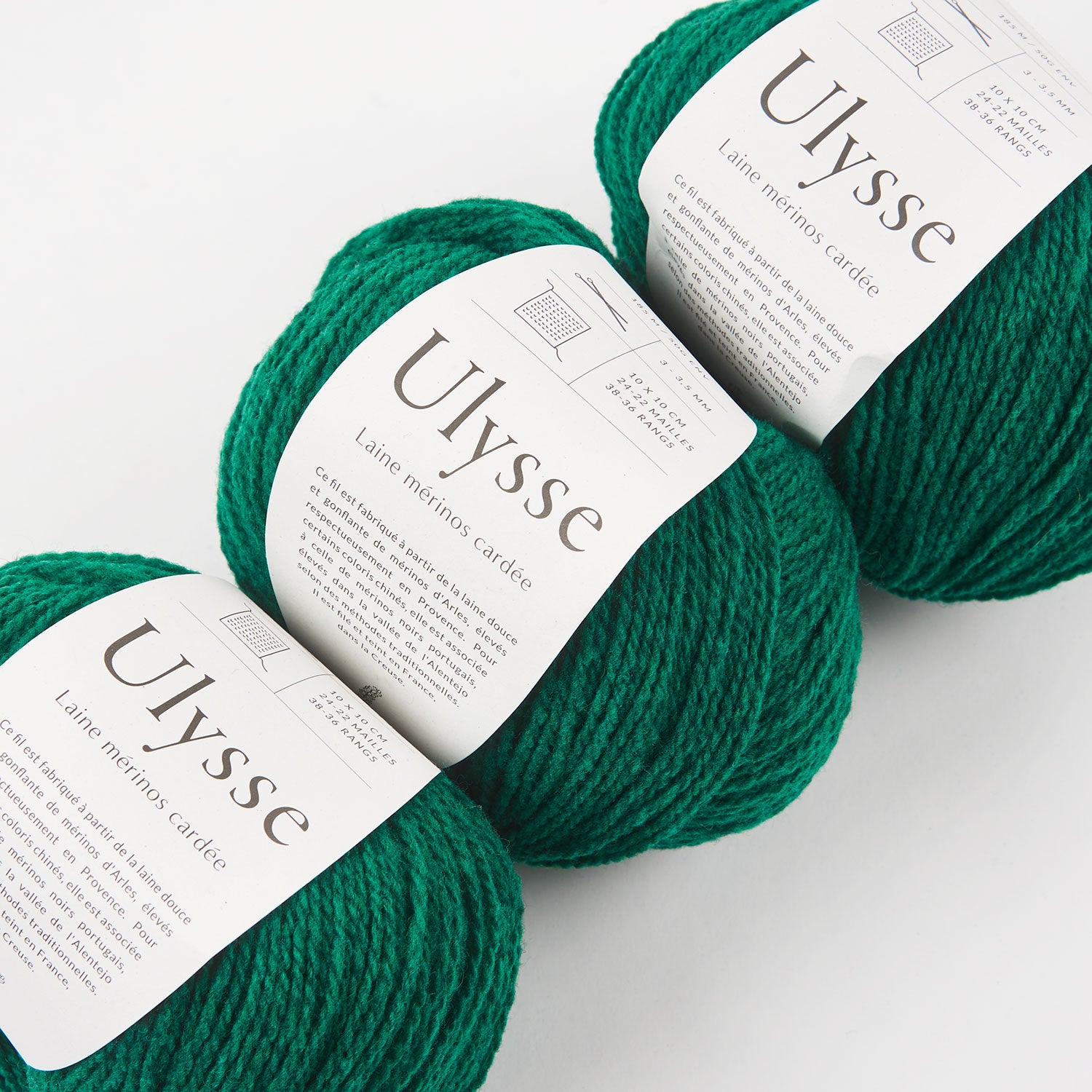 De Rerum Natura ULYSSE - EMERAUDE Merino wool Sport green Yarn