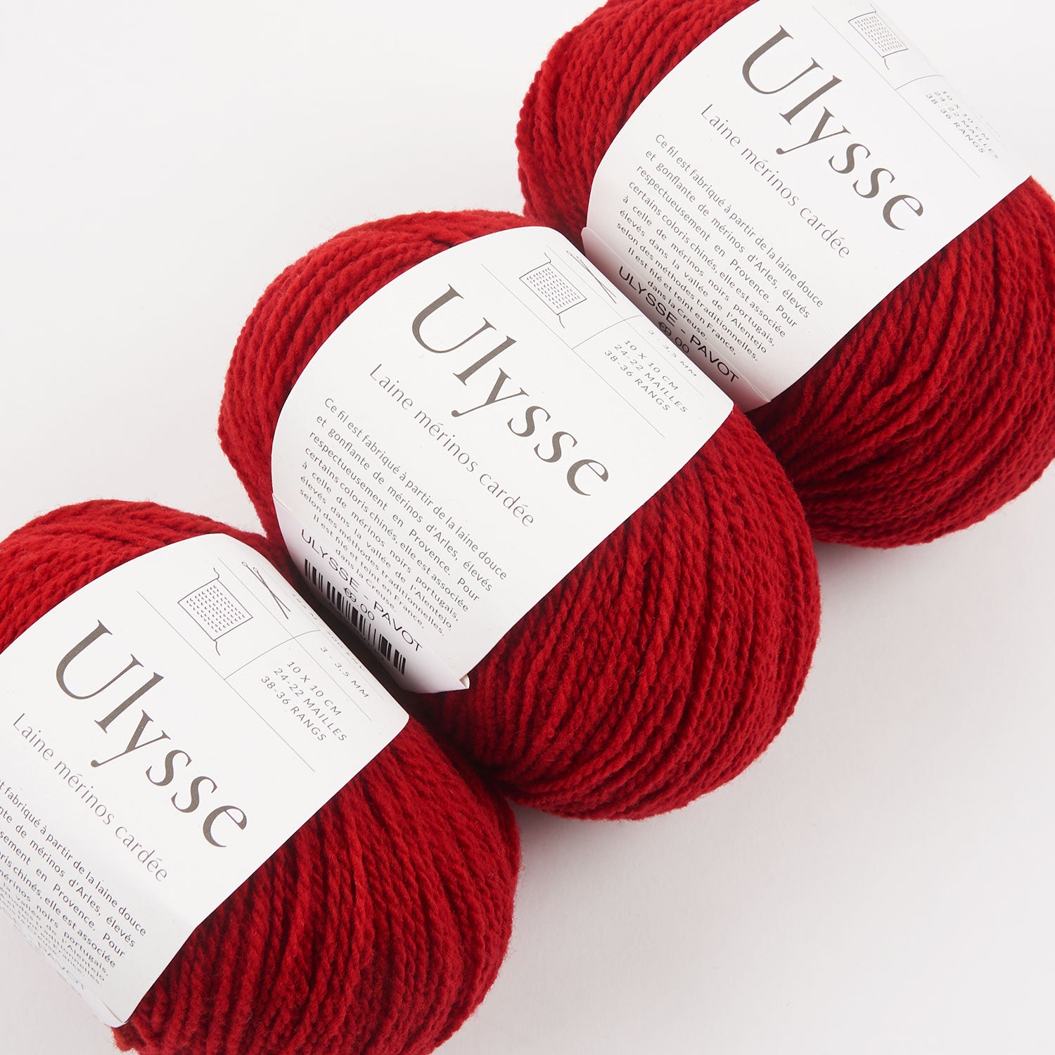 De Rerum Natura ULYSSE - PAVOT Merino wool Sport red Yarn
