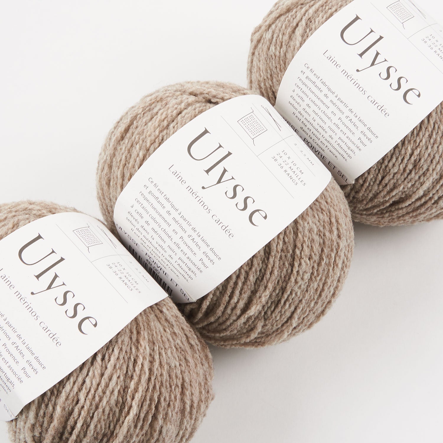 De Rerum Natura ULYSSE - POIVRE ET SEL Merino wool Sport beige Yarn