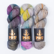 Punk Rock Unicorn SPILLED SILVER Merino wool Fingering Quick Kits