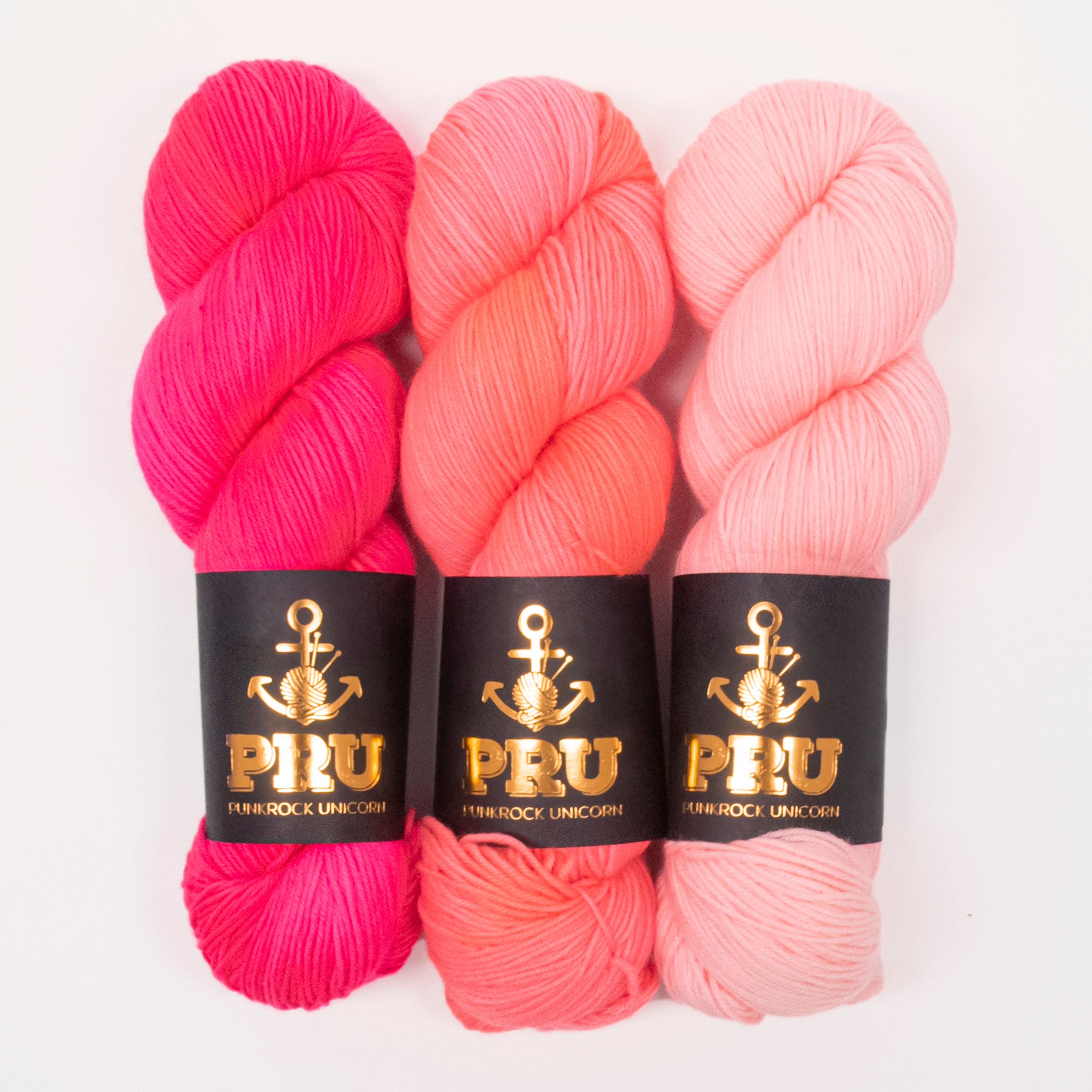 Punk Rock Unicorn NEON WATERMELON Merino wool Nylon Fingering Quick Kits