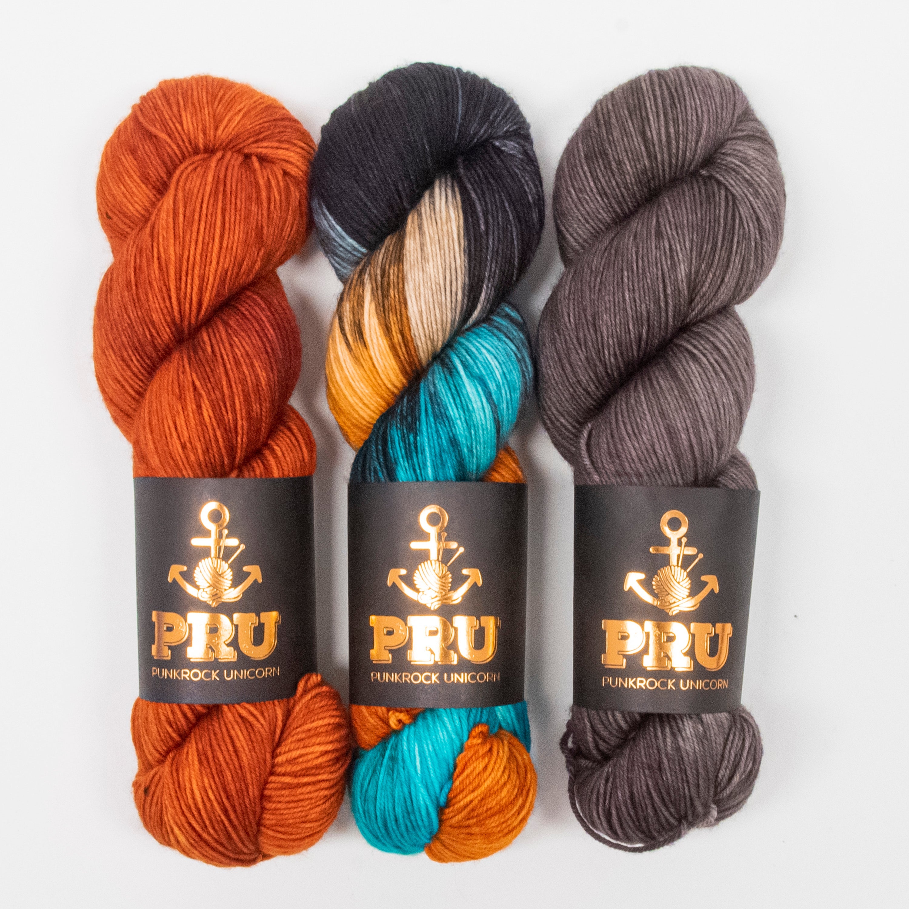 Punk Rock Unicorn MARONI GOLD Merino wool Fingering Quick Kits