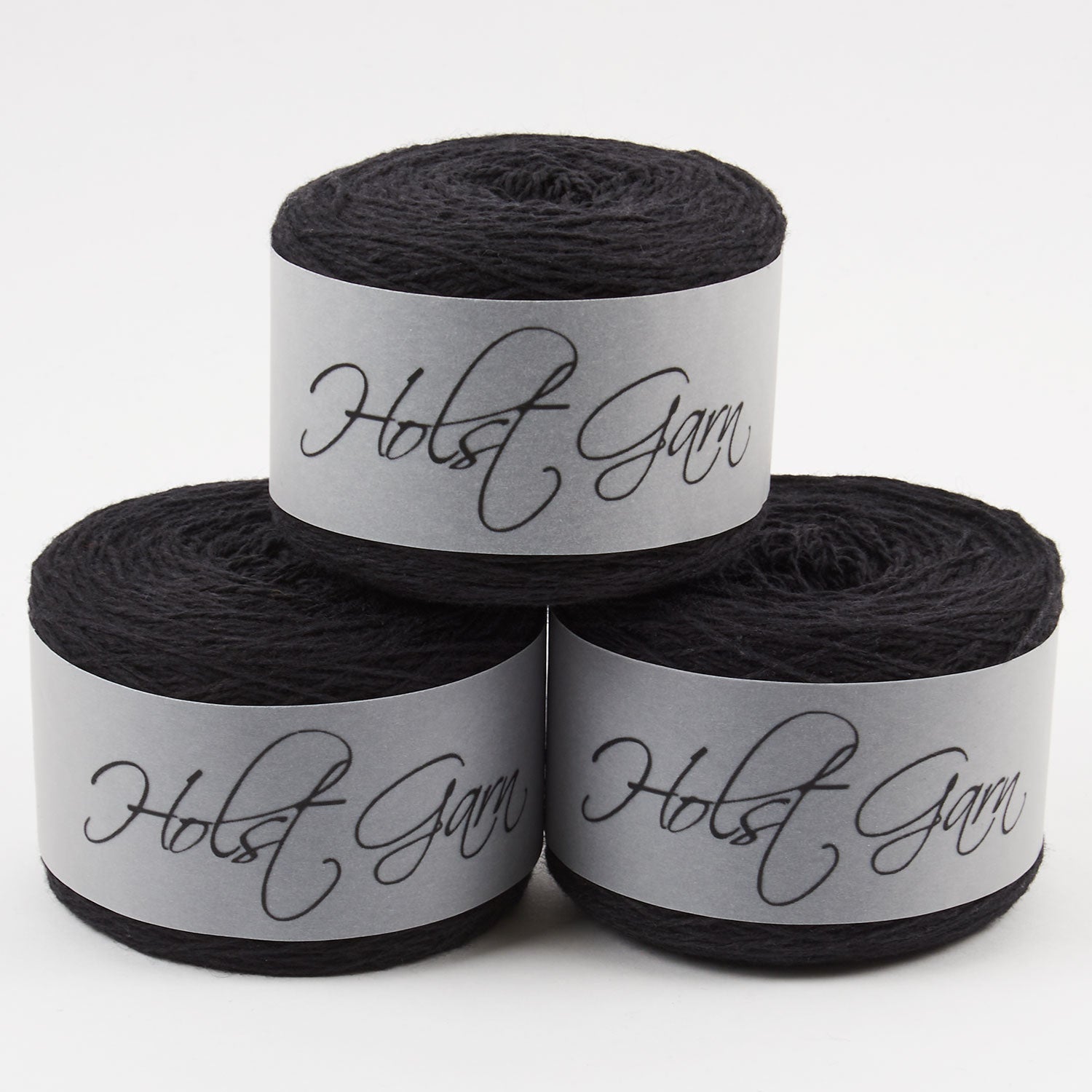 Holst Garn COAST - BLACK Lambs Wool Cotton Light Fingering black Yarn