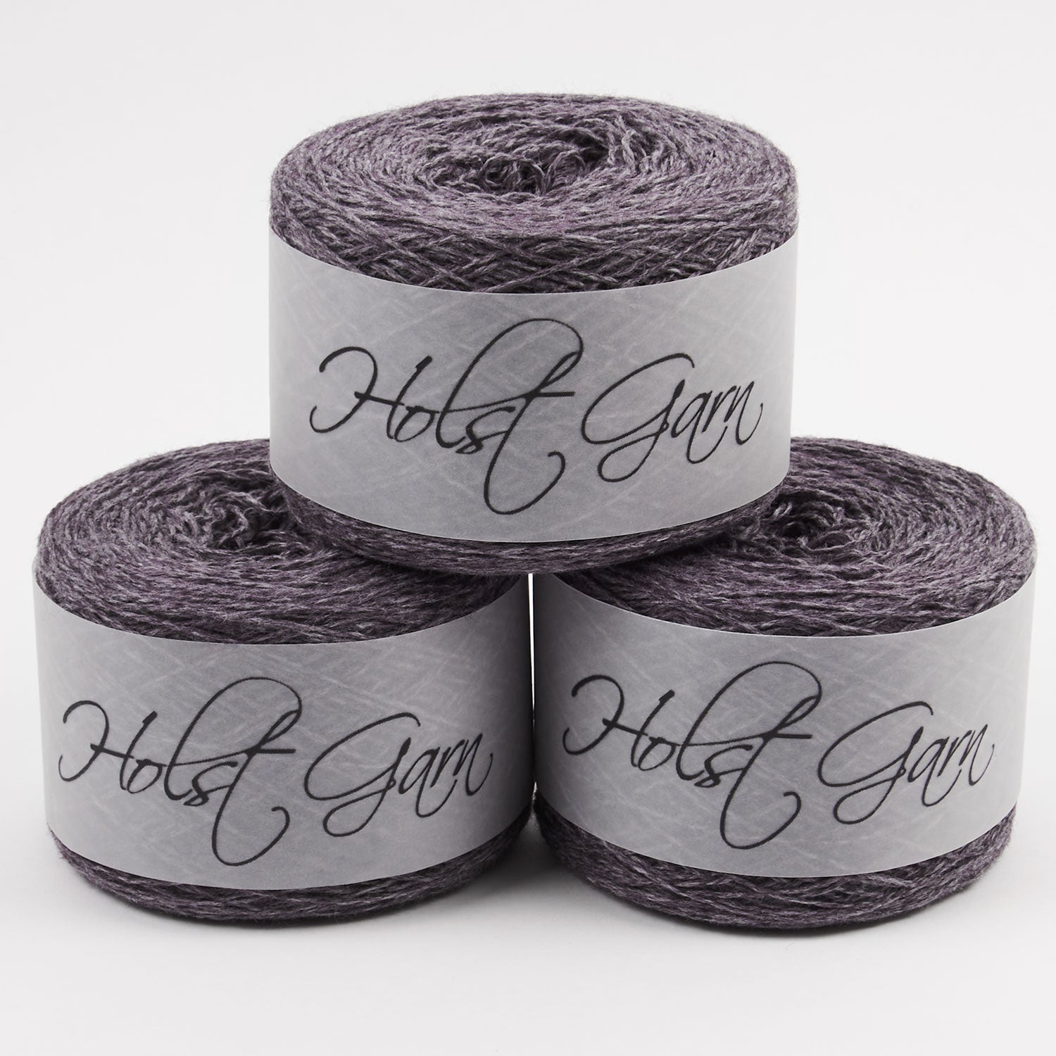 Holst Garn COAST - BLACKCURRANT Lambs Wool Cotton Light Fingering grey Yarn