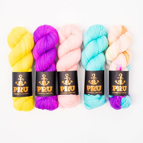 Punk Rock Unicorn SUNNY NEON Merino wool Nylon Fingering Quick Kits