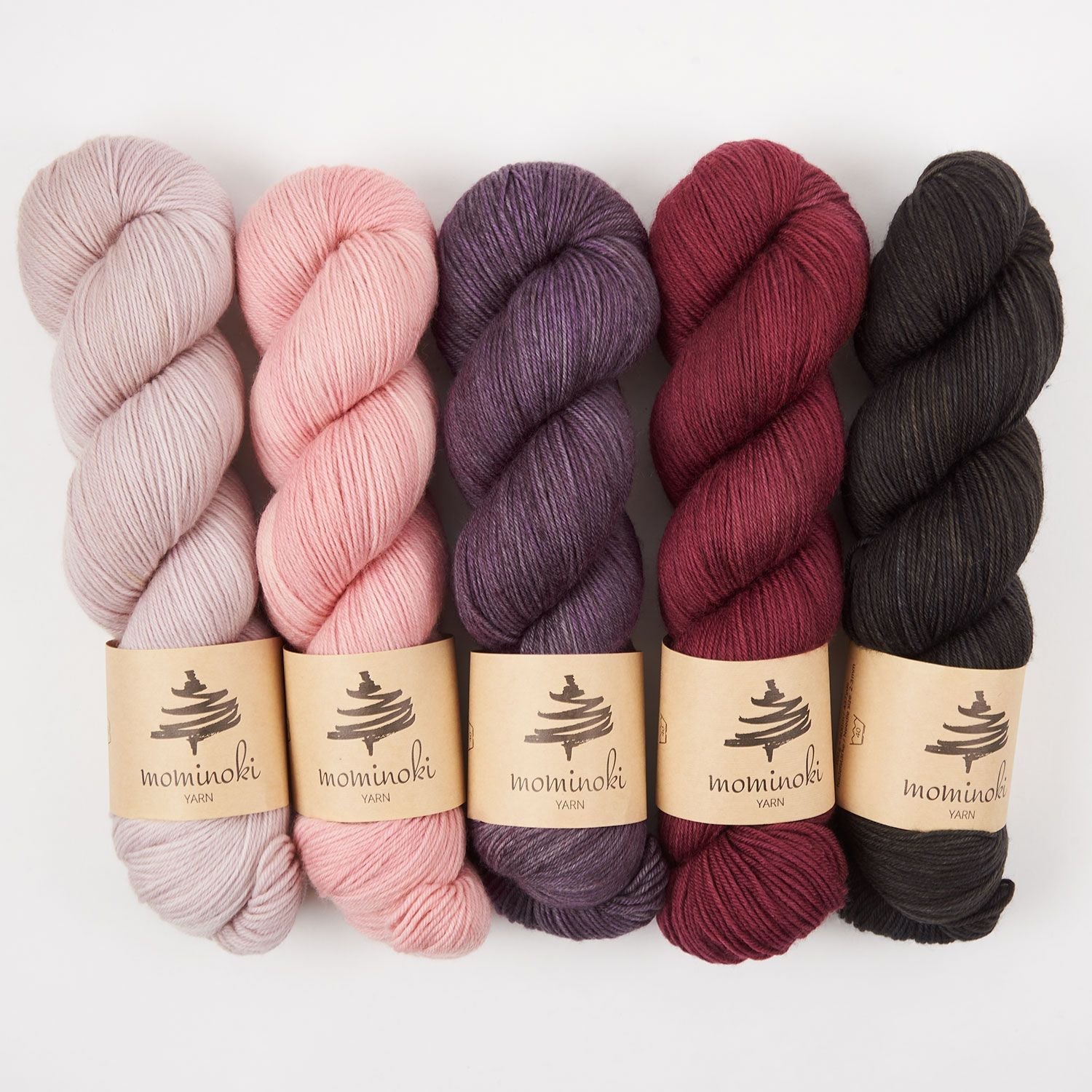 Mominoki Yarn FLAMINGO CHERRY Merino wool Polyamide Fingering Quick Kits