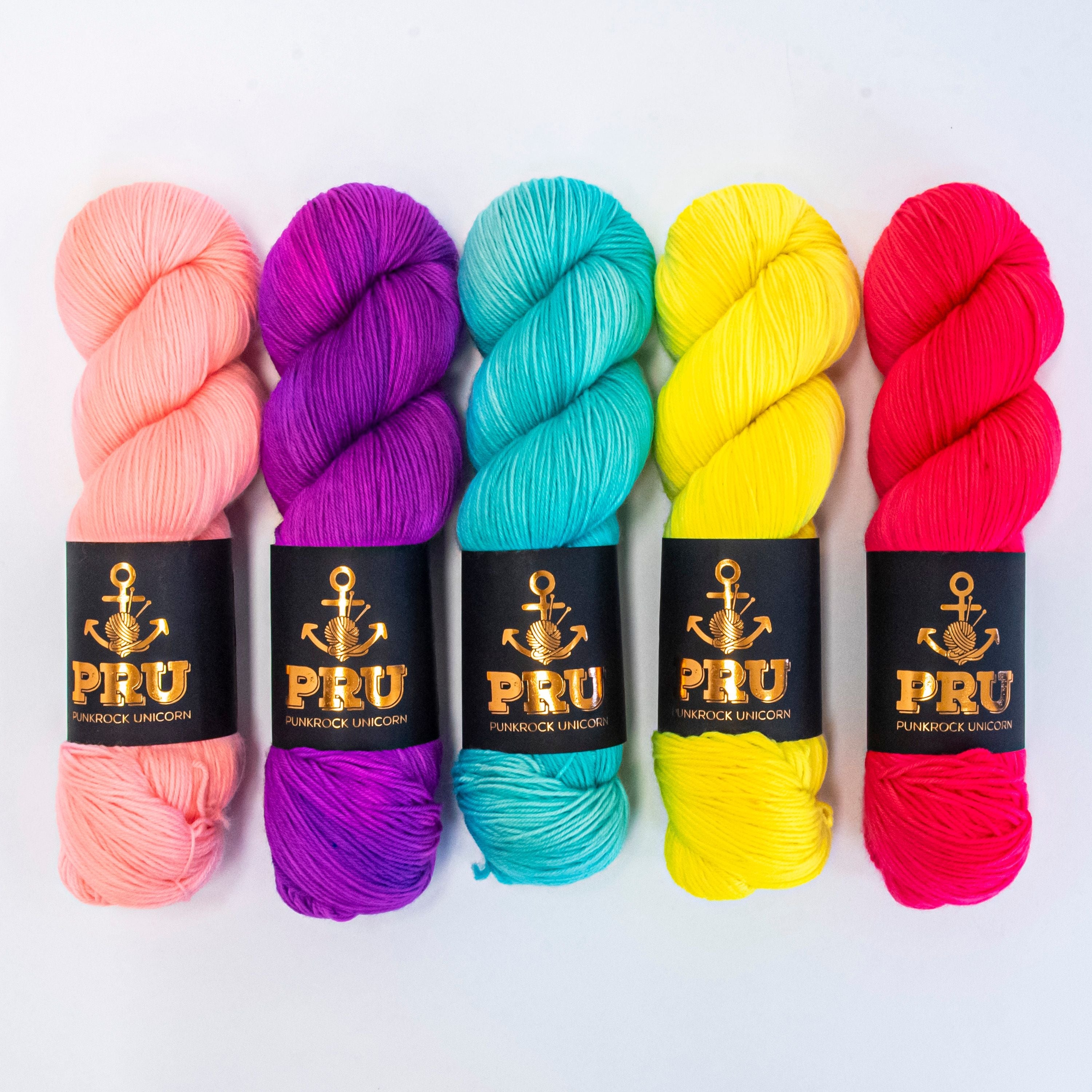 Punk Rock Unicorn NEON BRAUSE Merino wool Nylon Fingering Quick Kits
