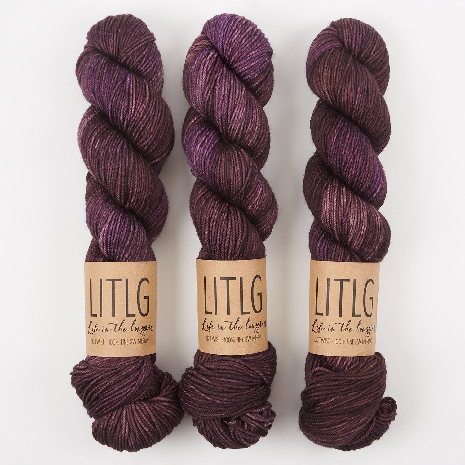 Life in The Long Grass LITLG DK TWIST - DUSKY Merino wool DK purple Yarn
