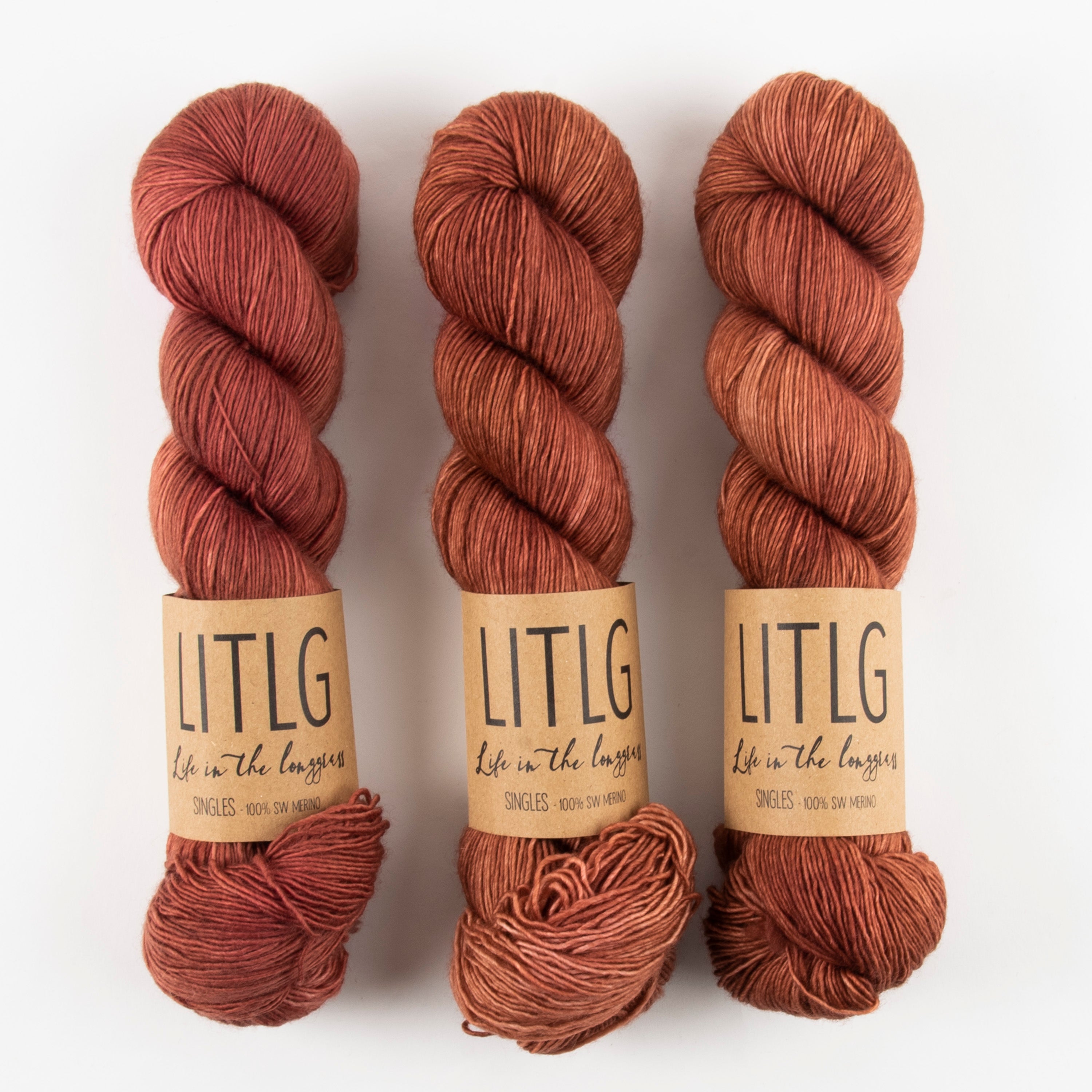 Life in The Long Grass LITLG SINGLES - LOUNGE Merino wool Fingering brown Yarn