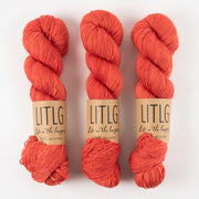 Life in The Long Grass LITLG SINGLES - PEPPERCORN Merino wool Fingering orange Yarn