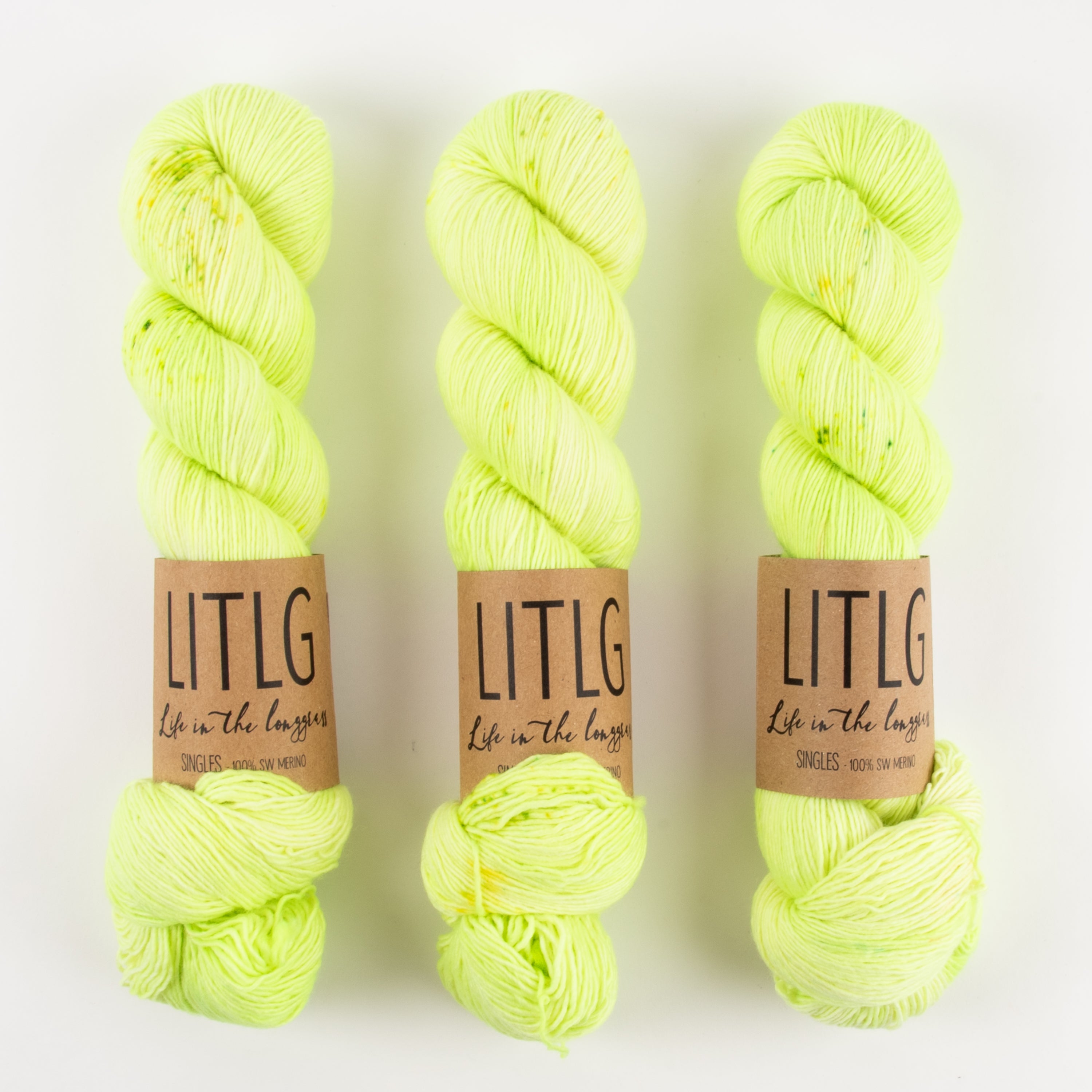 Life in The Long Grass LITLG SINGLES - PARTICLE Merino wool Fingering neon Yarn