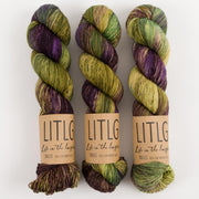 Life in The Long Grass LITLG SINGLES - FEN Merino wool Fingering green multicolour Yarn