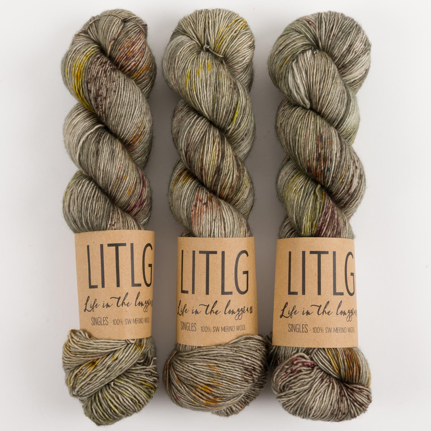 Life in The Long Grass LITLG SINGLES - OXIDIZED Merino wool Fingering grey Yarn
