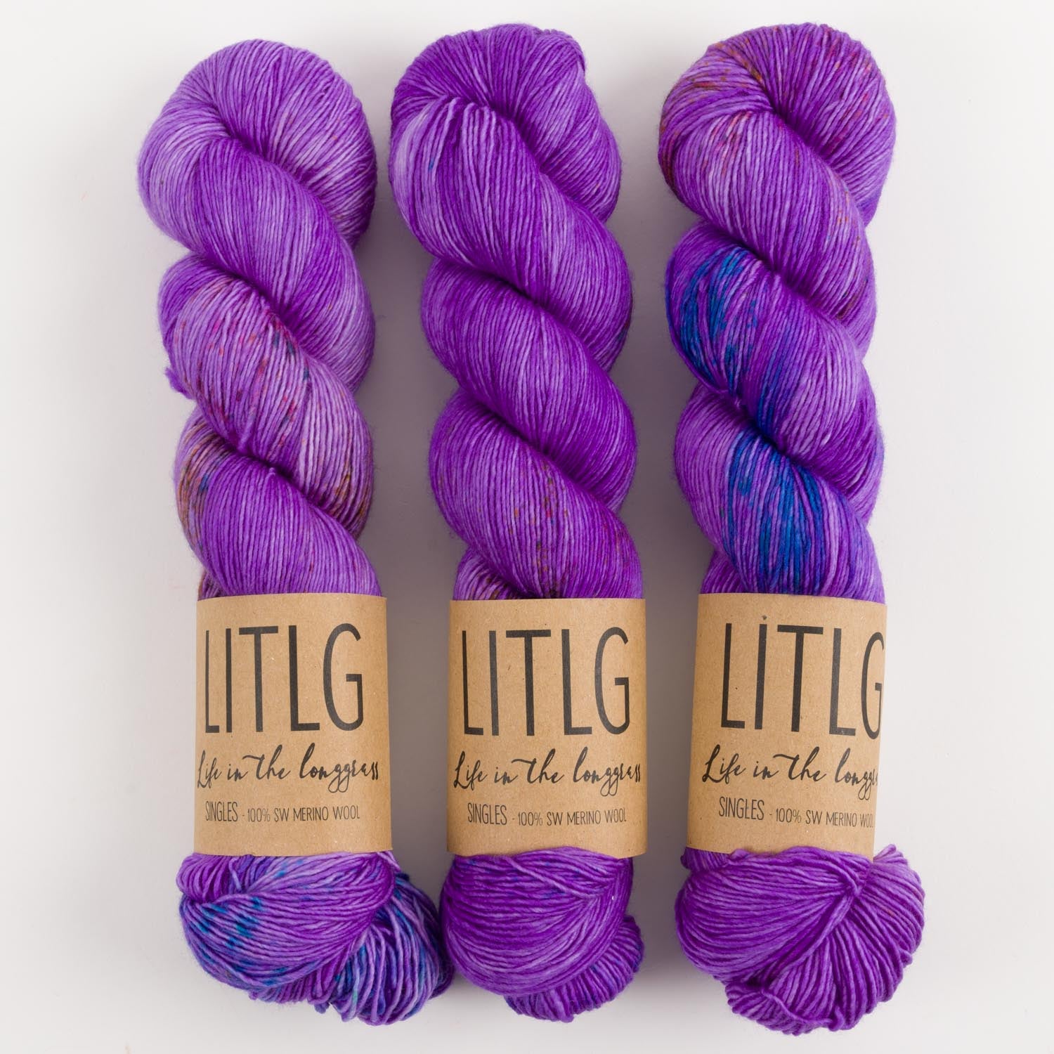 Life in The Long Grass LITLG SINGLES - PARASOL Merino wool Fingering purple Yarn